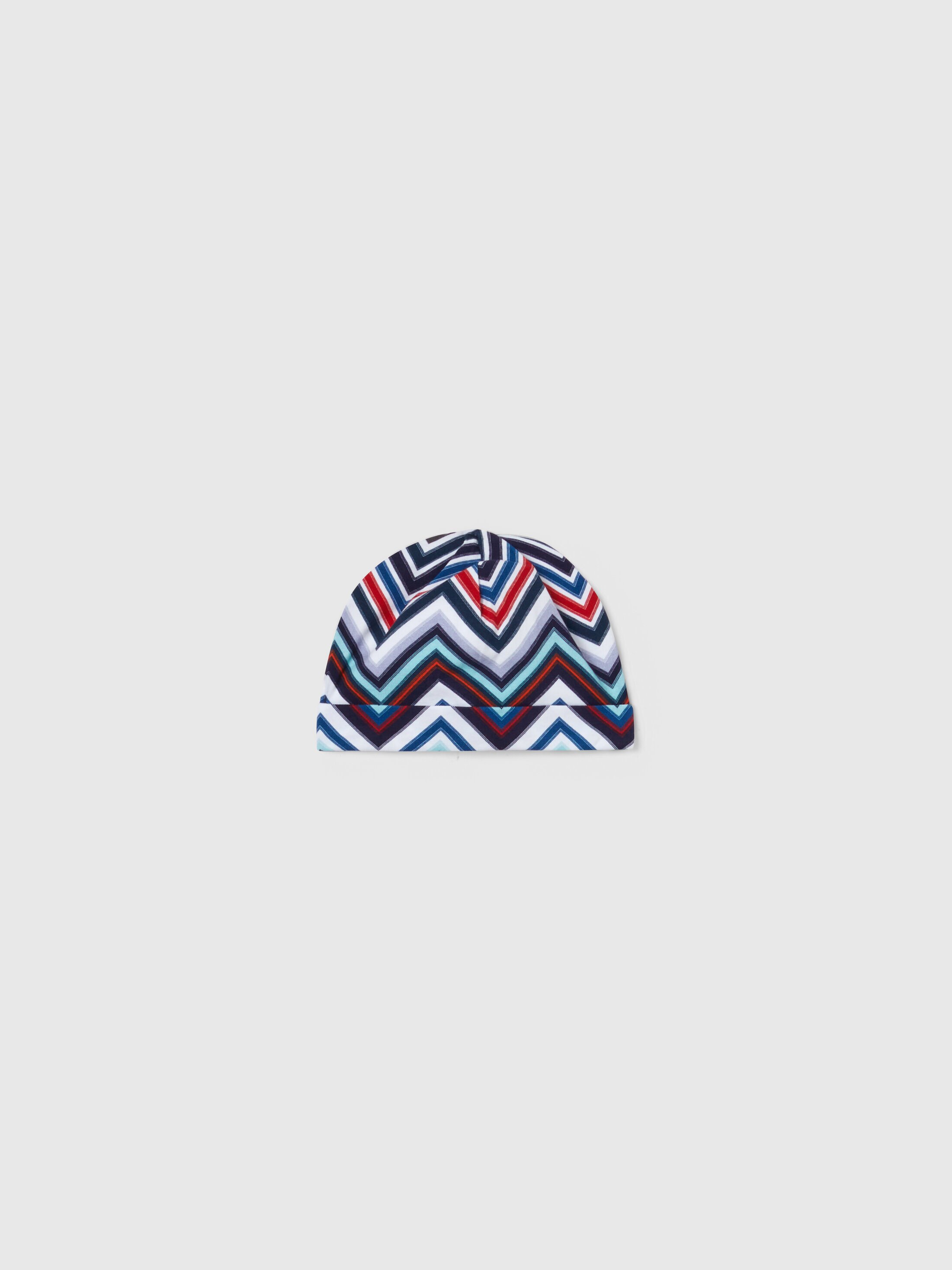Two-piece set with cotton chevron jumpsuit and docker hat