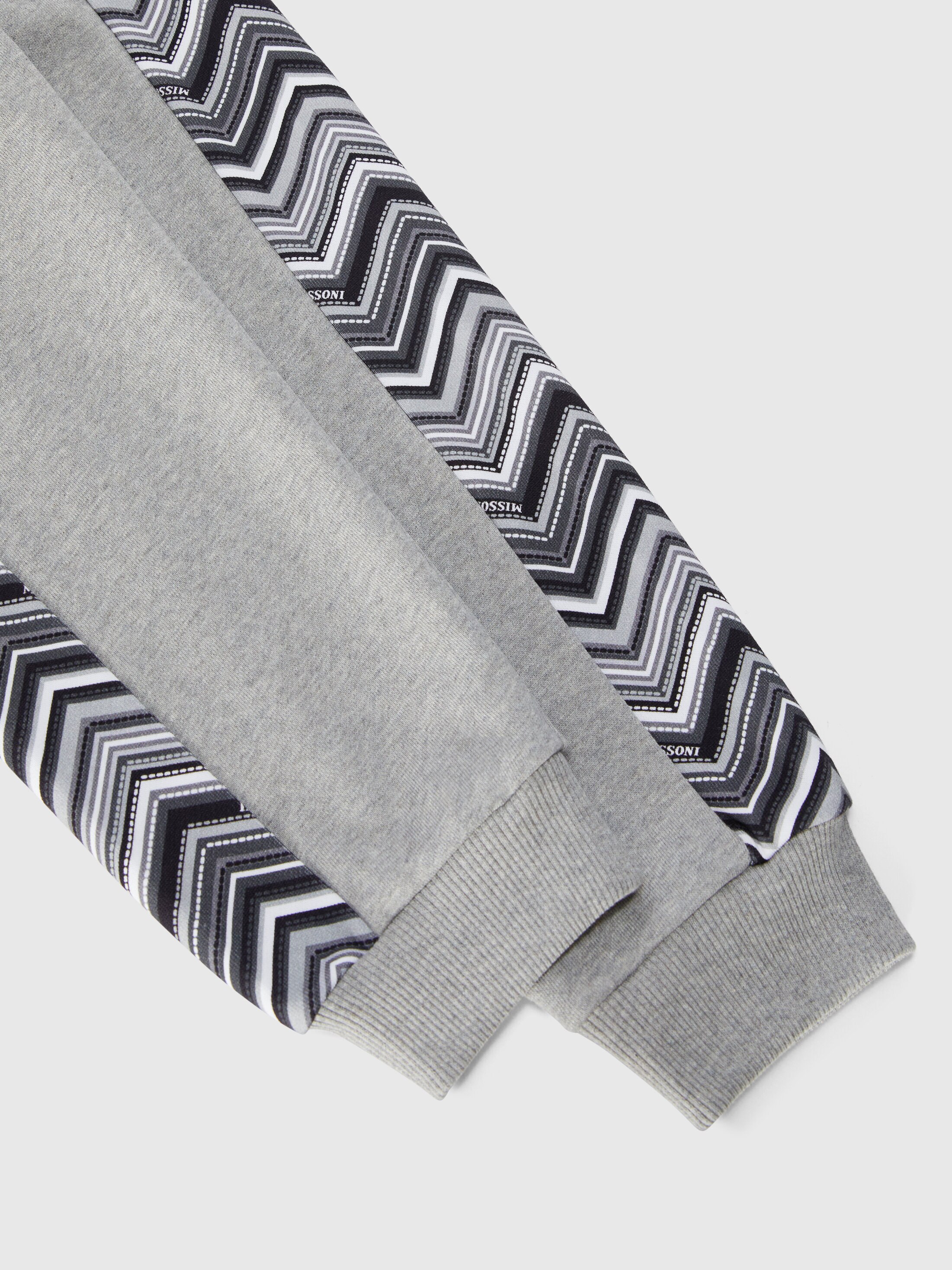 Cotton joggers with zigzag inserts Grey | Missoni