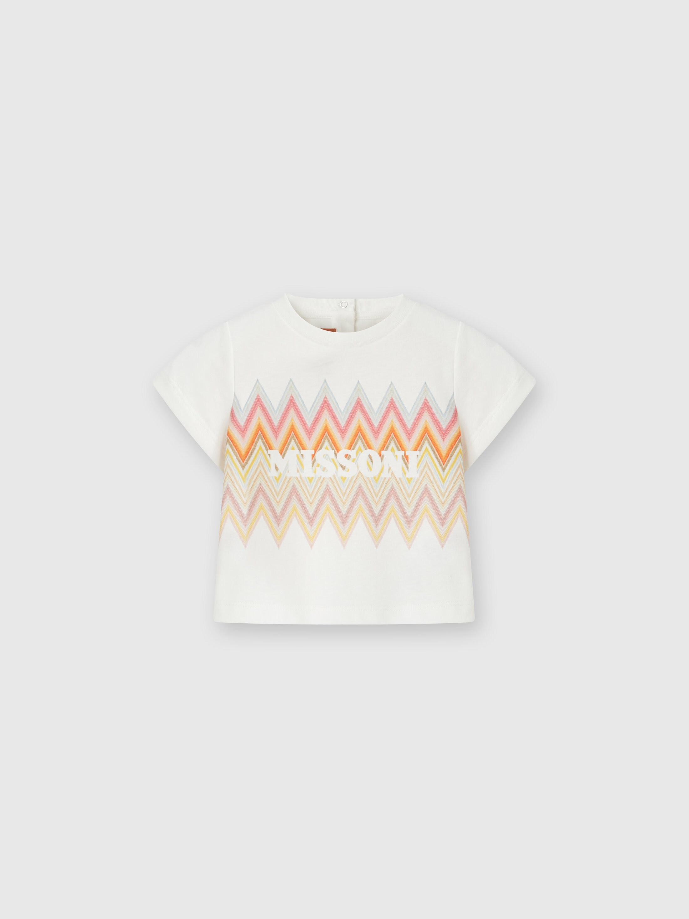 Tシャツ・カットソー MISSONI SS25 T-SHIRT IN COTONE (US23WL0K BJ00IE93924) T-shirt in jersey di cotone con ricamo zig zag