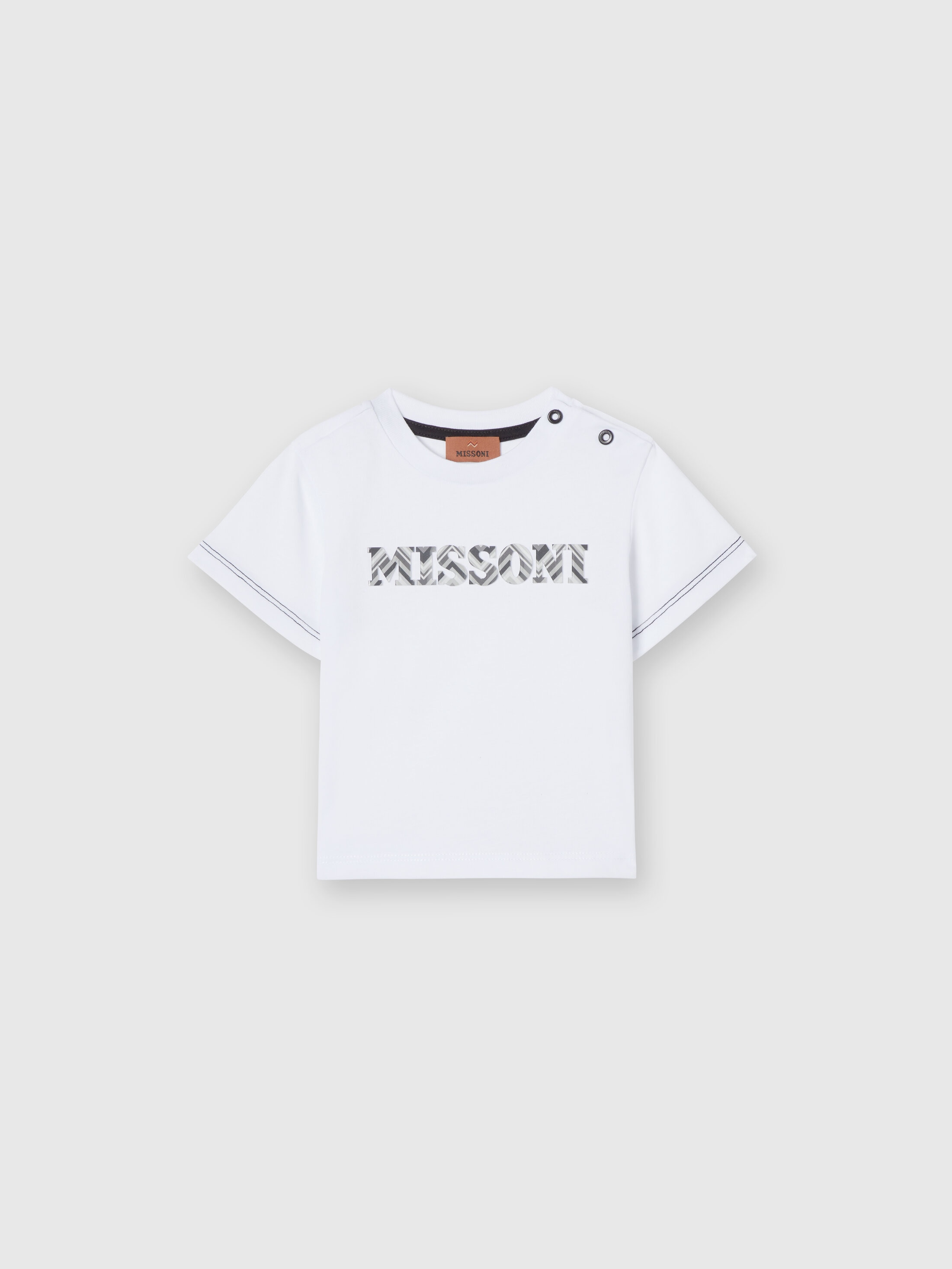 Cotton crewneck T-shirt with embossed logo