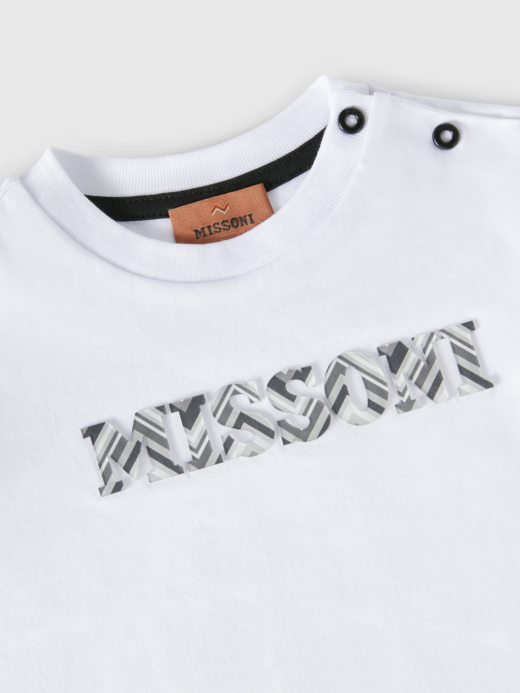 【関税込】◆MISSONI ミッソーニ◆ロゴ コットン Tシャツ Missoni logo-embroidered Cotton T-shirt | White | FARFETCH
