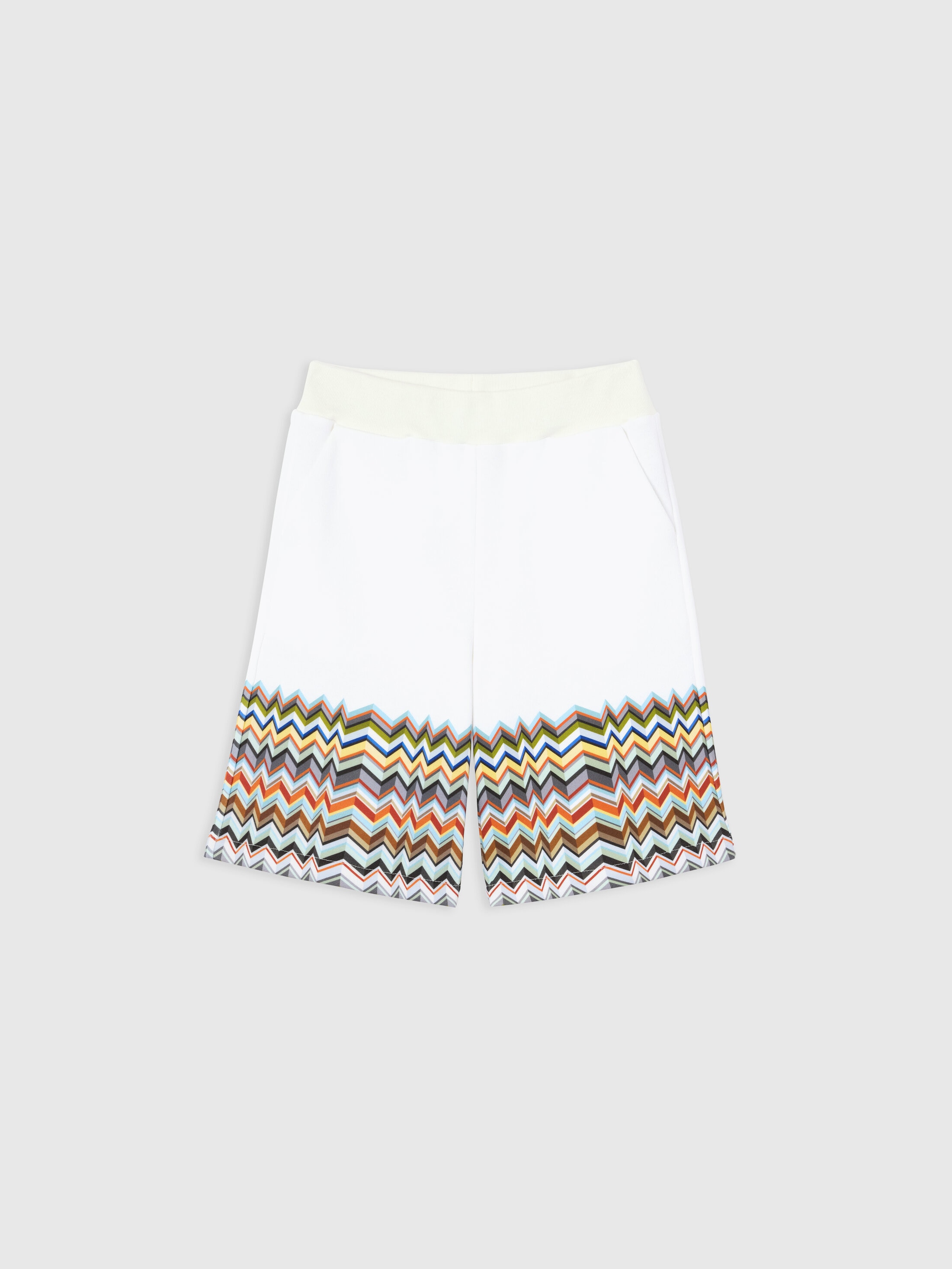 Missoni - Short en pur coton avec dtail zig zag Garon Blanc Multicolore Taille 8 116 €