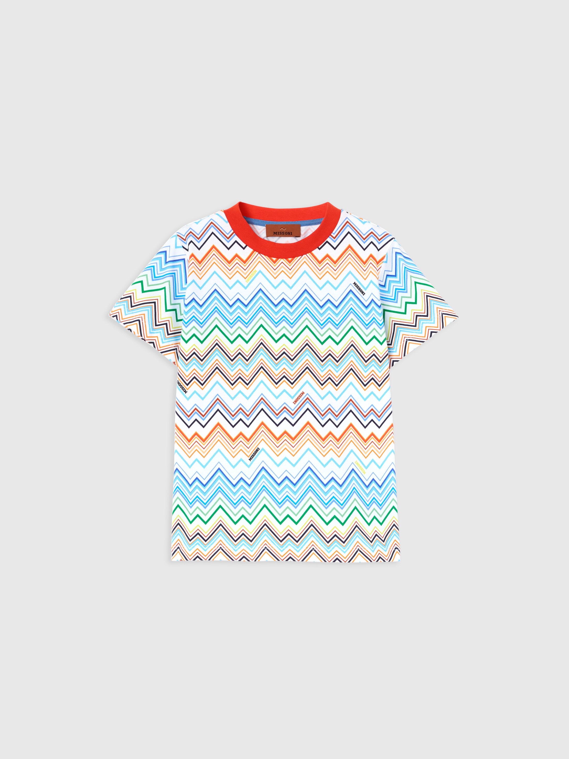 Crew-neck t-shirt in pure cotton White & Multicoloured | Missoni
