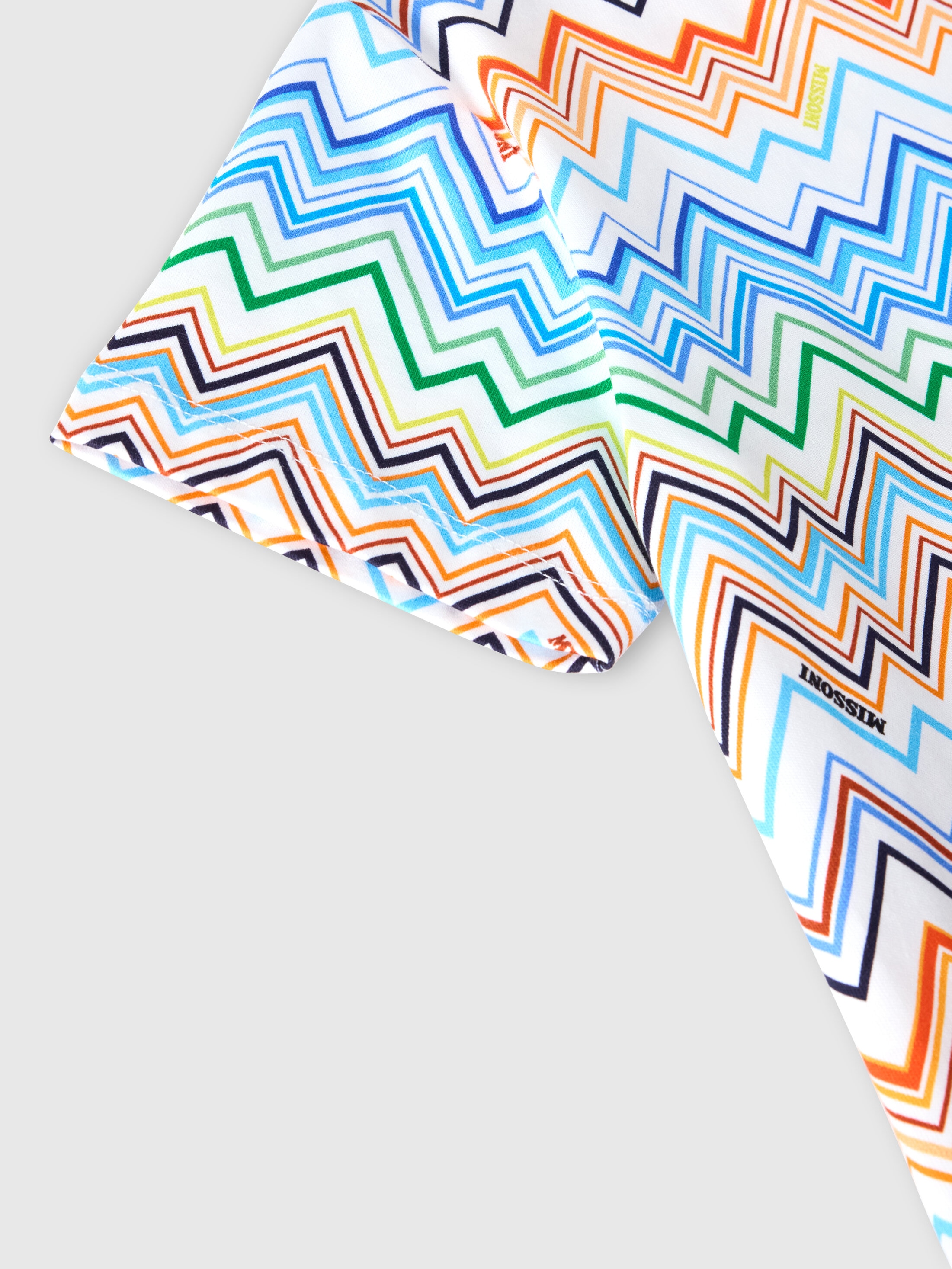 Crew-neck t-shirt in pure cotton White & Multicoloured | Missoni