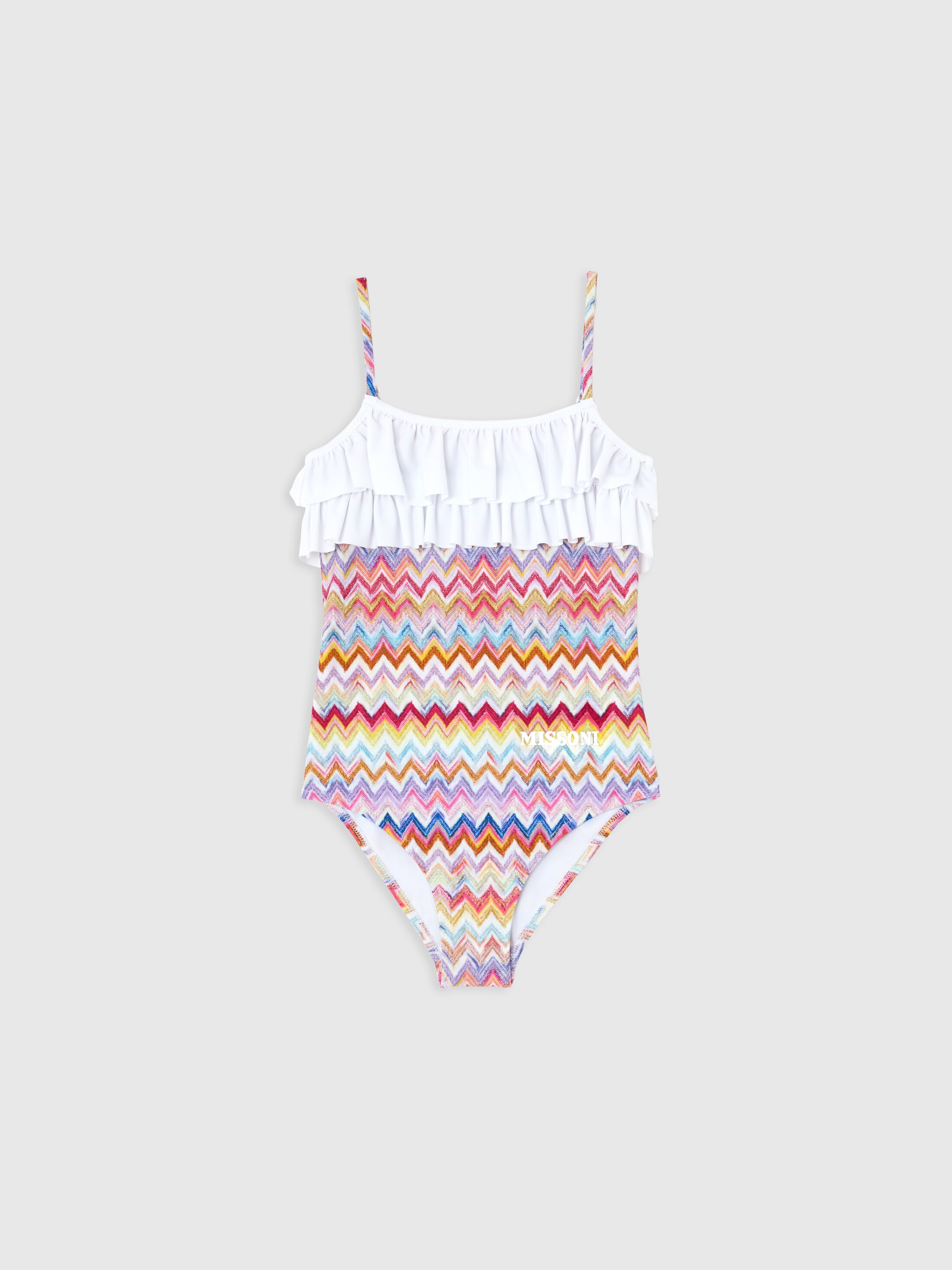Missoni - Maillot de bain une pice avec imprim zig zag et volants Fille Multicolore Taille 8 119$