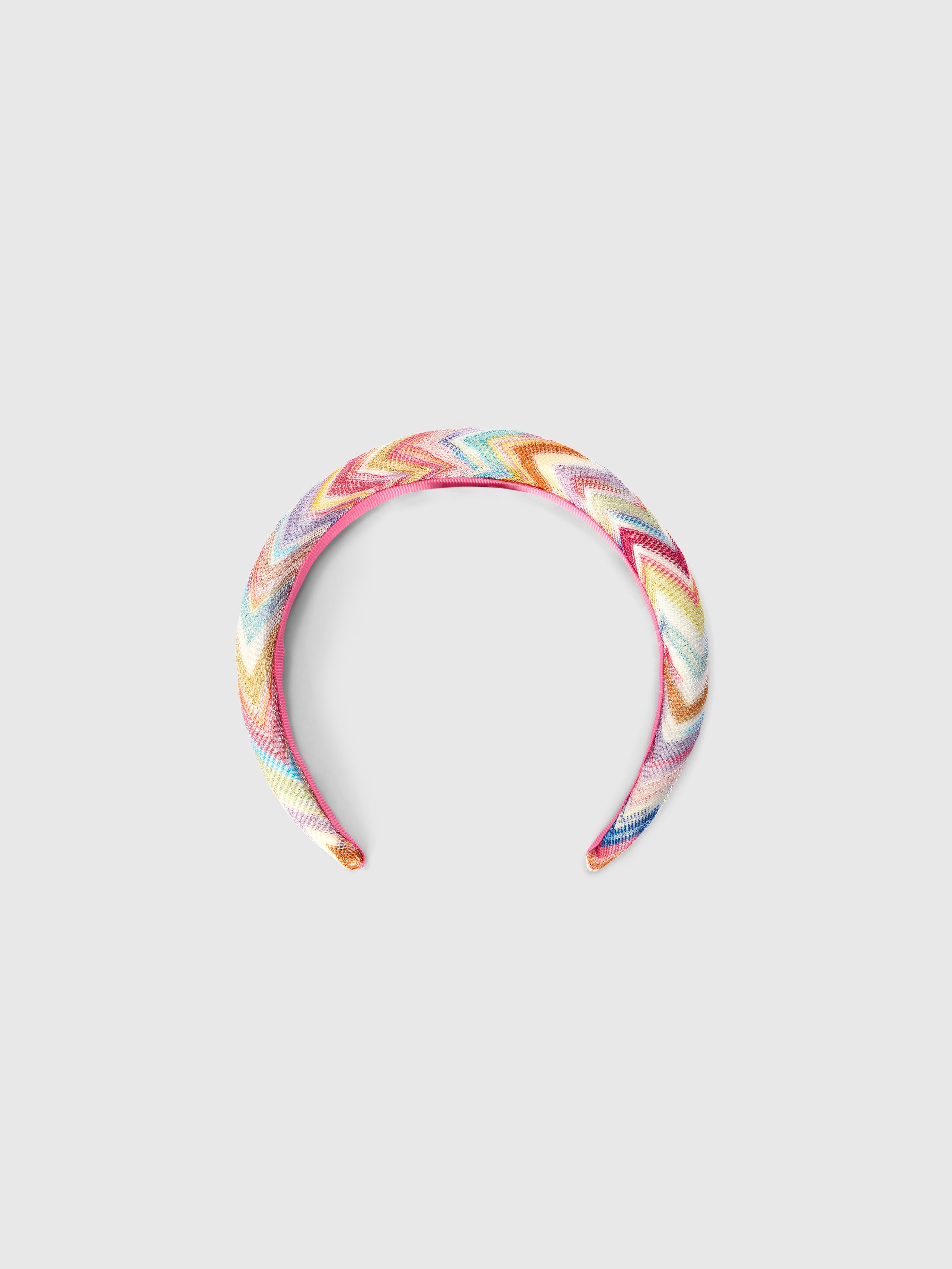NWT Missoni Italy Zig Zag Wide Headband Pink White Black Purple Authentic NWT Authentic MISSONI Multicolor Knit Zigzag HEADBAND 1 Size  main image 3