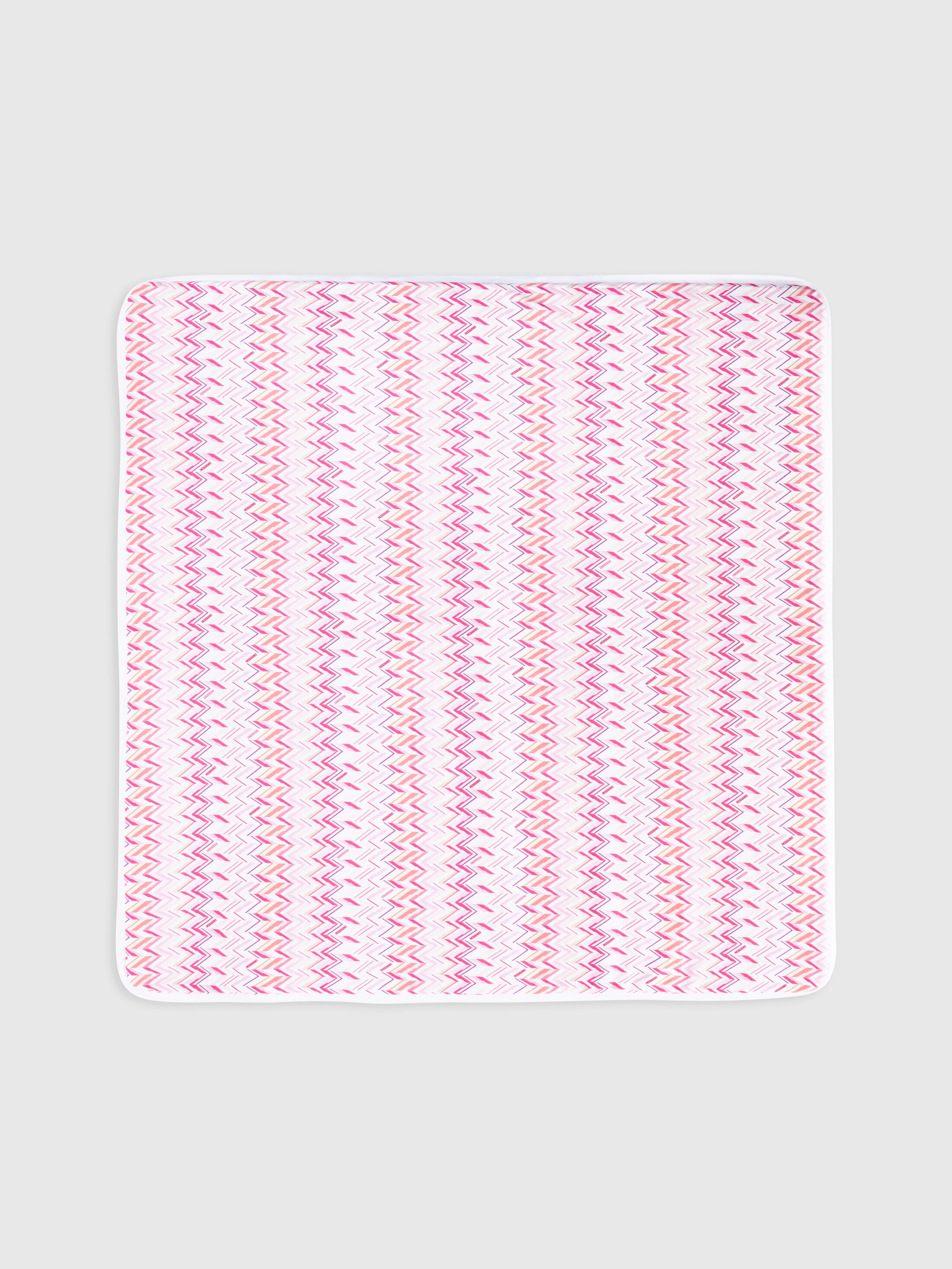 Missoni - Couverture en pur coton motif zig zag Fille Blanc Fuchsia Taille UNIC 190 €
