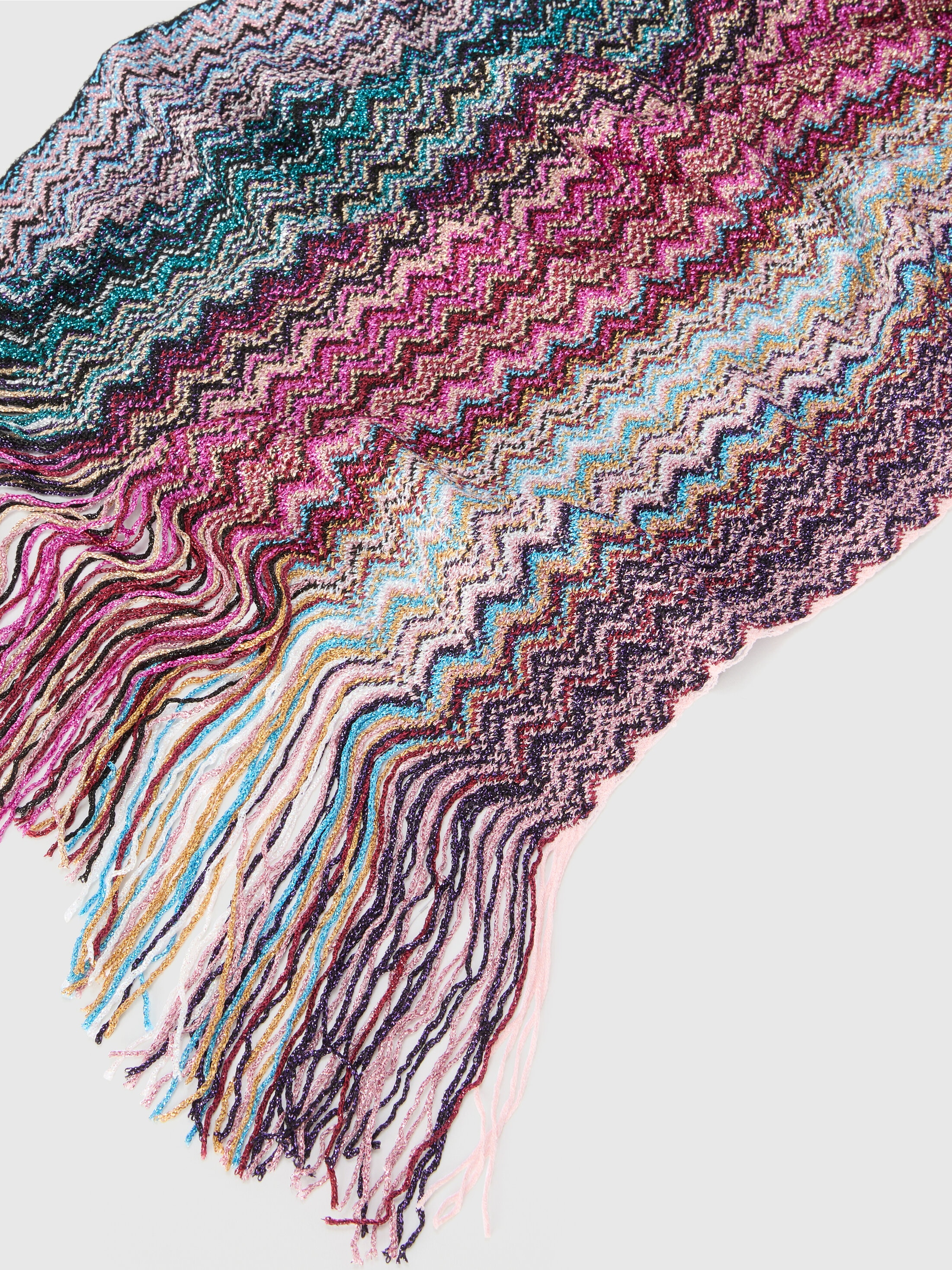Viscose-blend scarf with fringes