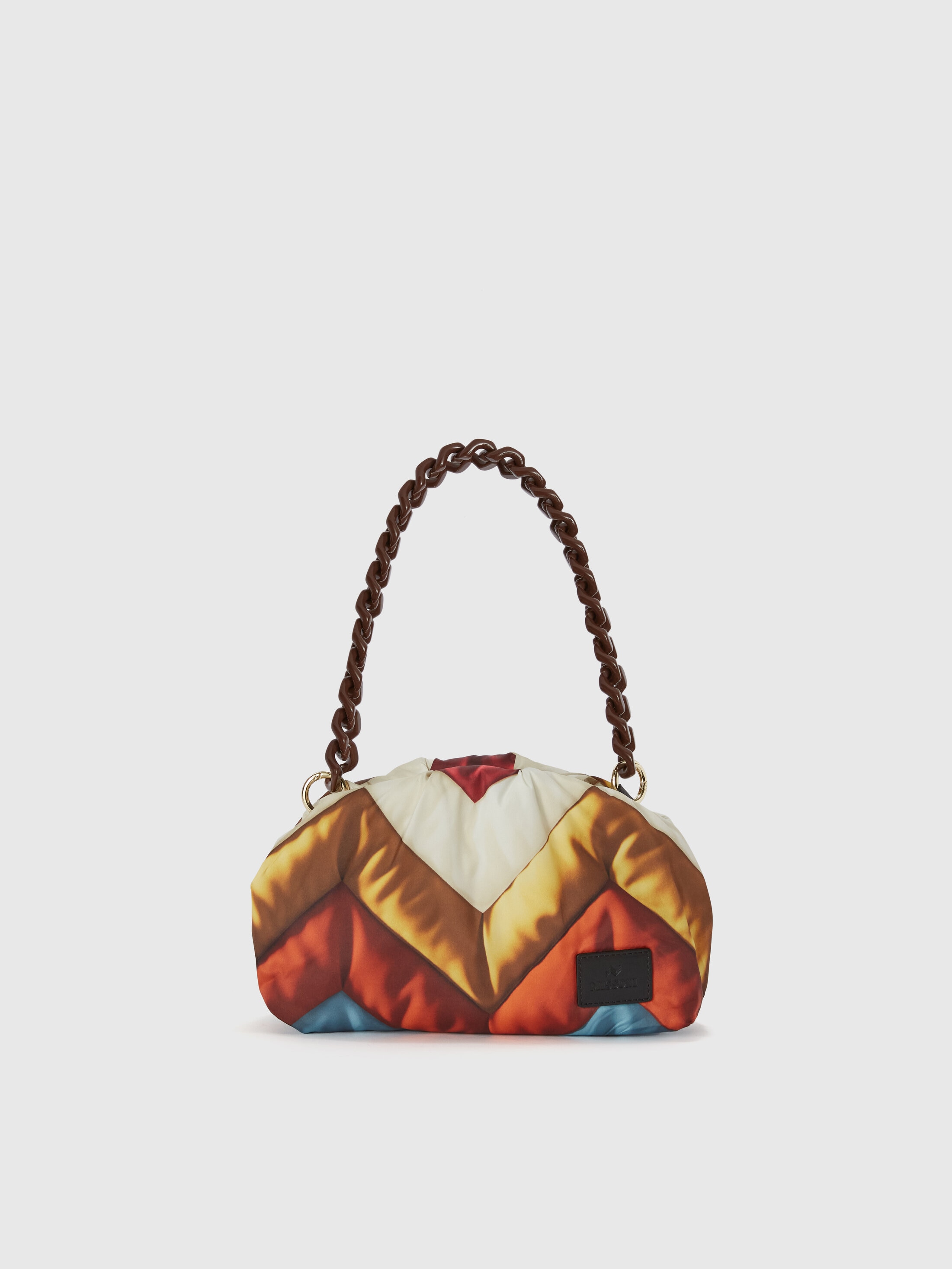 Missoni Zig Zag Fabric Clutch With Resin Shoulder Strap In Multicoloured