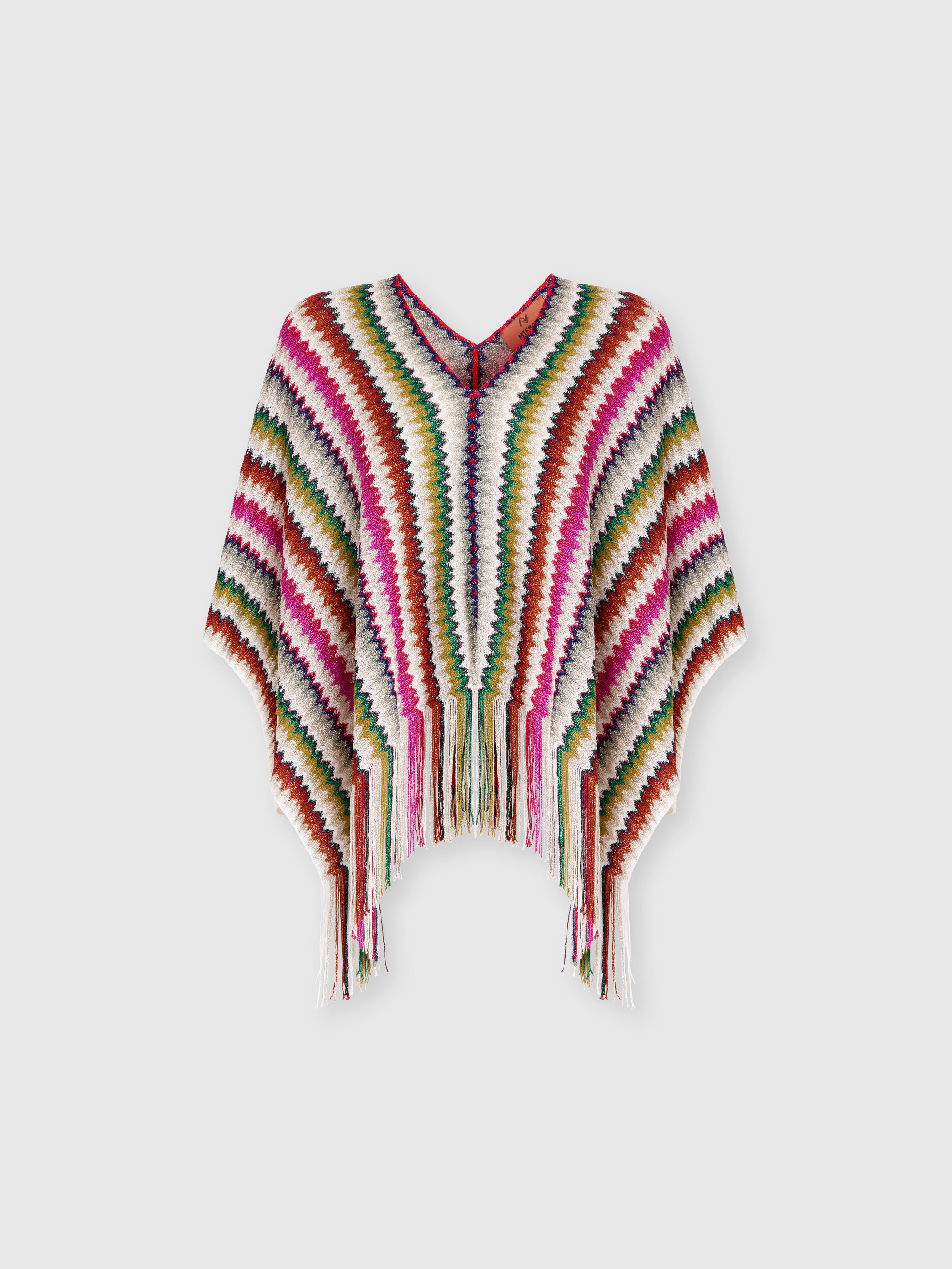 MISSONI ポンチョ風コート レディース 総柄 ニット ジップアップ MISSONI ポンチョ風コート レディース 総柄 ニット ジップアップ