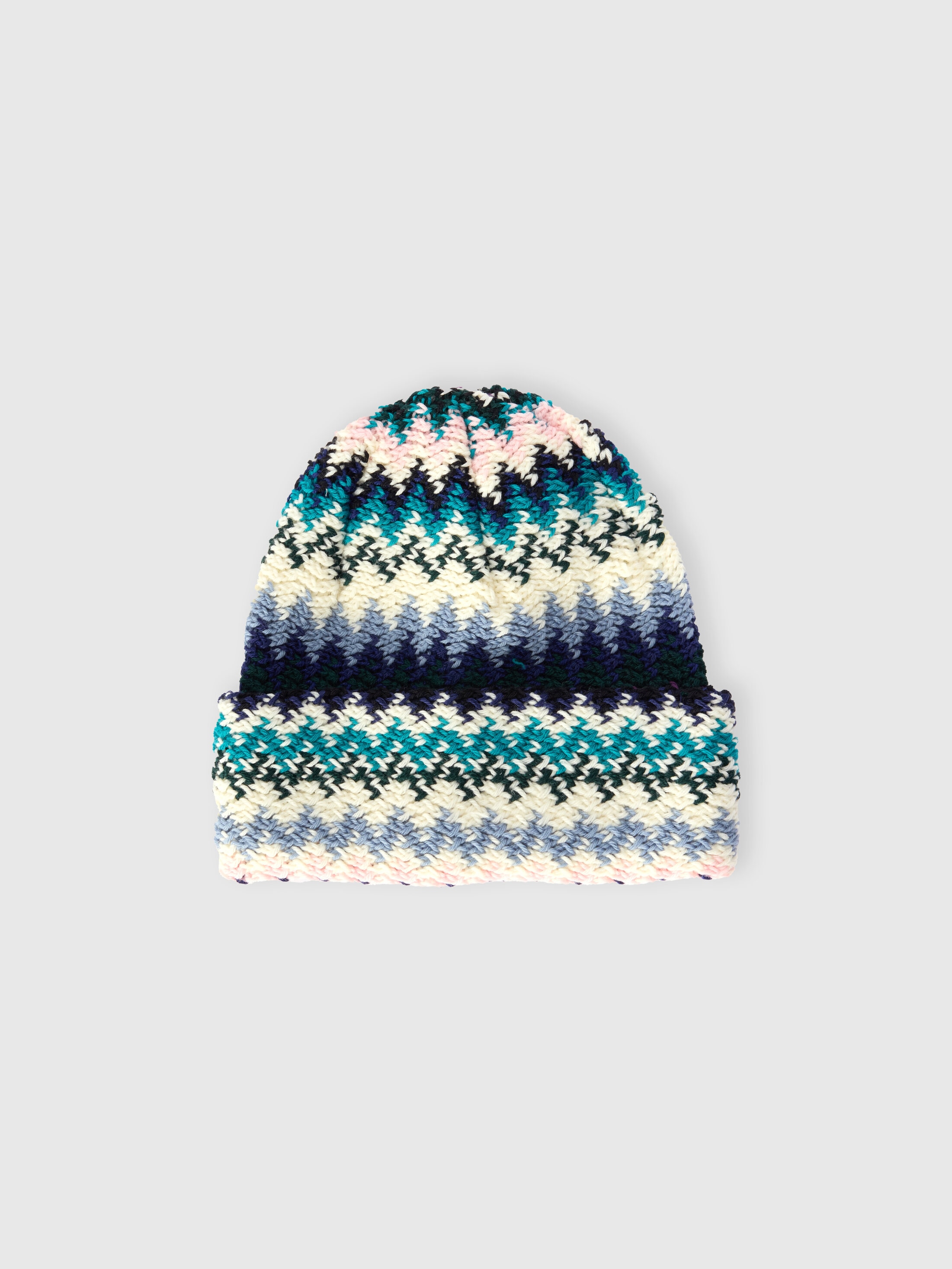 Missoni Zigzag Wool Hat In Blue