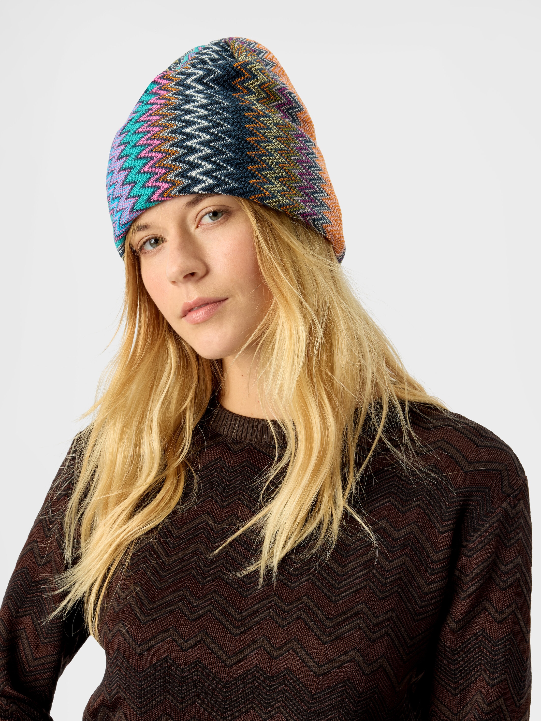 Women's wool-blend zigzag hat Multicoloured | Missoni