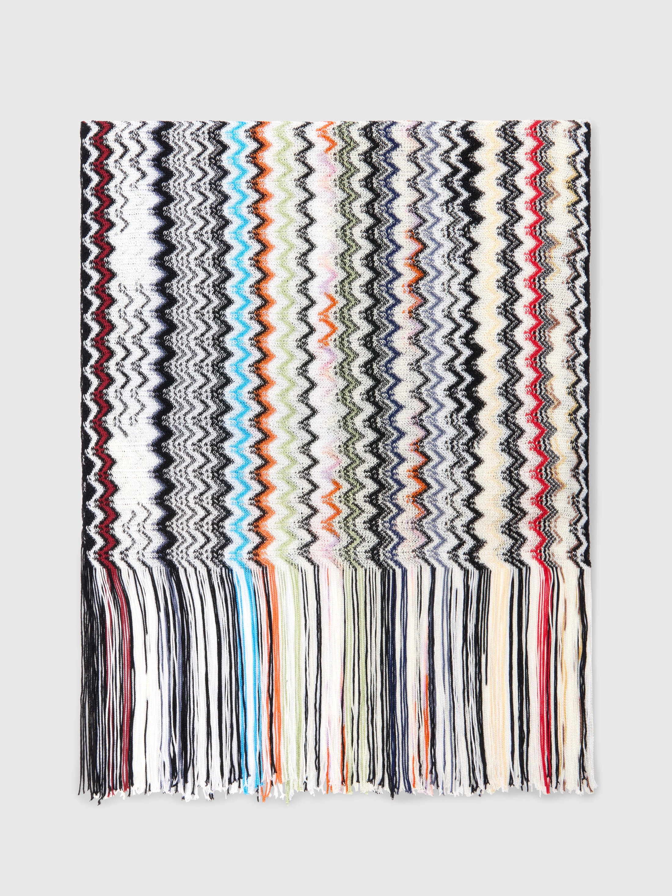 Missoni - charpe en viscose motif zigzag avec franges Femme Multicolore Taille UNIC 122$