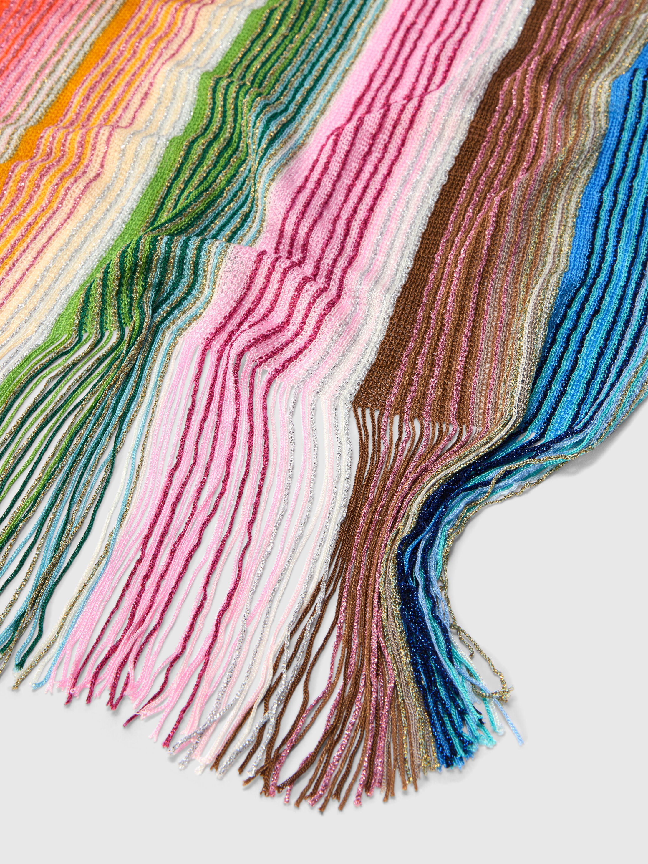 Striped viscose-blend scarf with fringes Multicoloured | Missoni