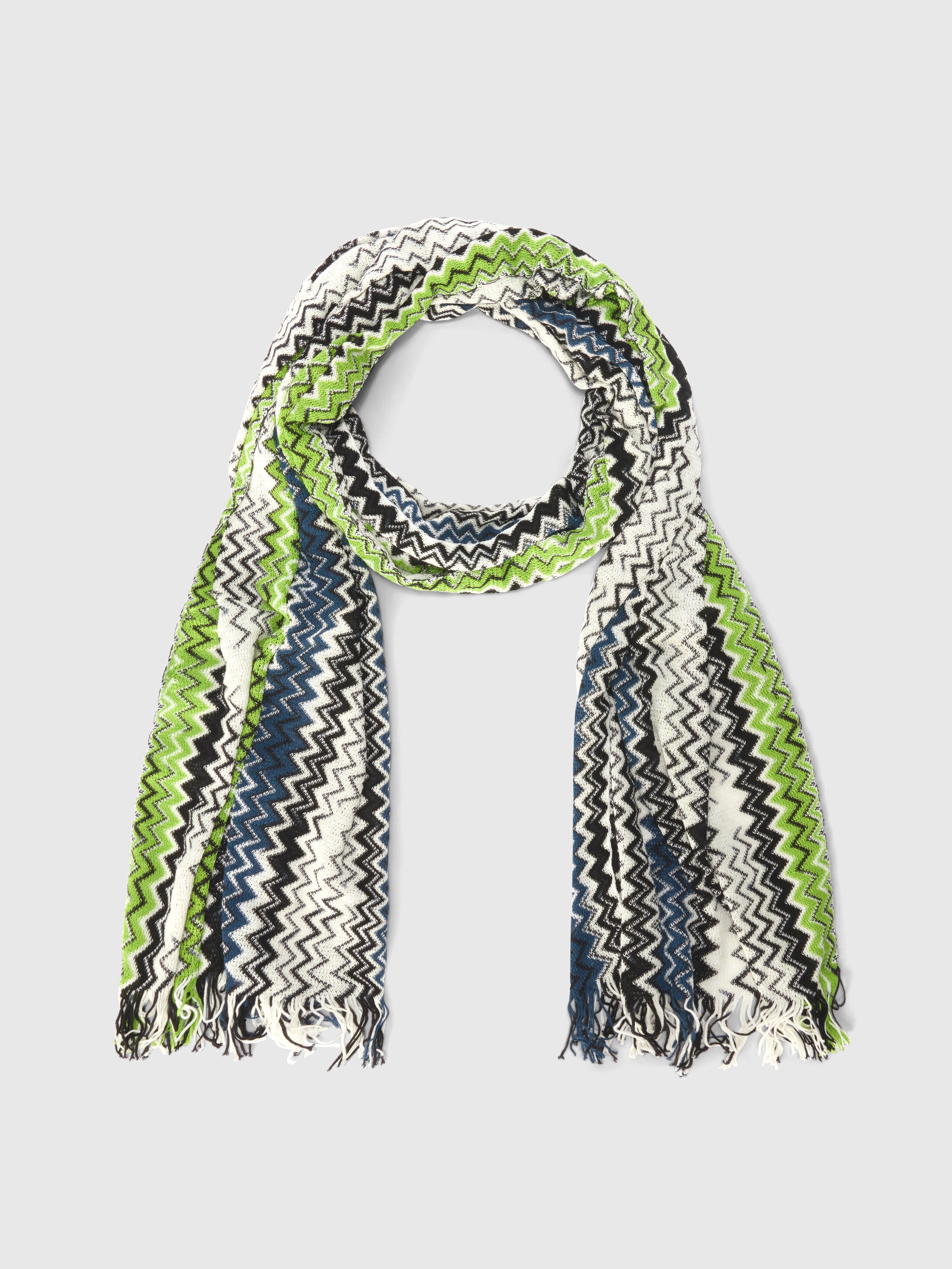 Missoni - charpe en coton motif zigzag avec franges Homme Multicolore Taille UNIC 110$