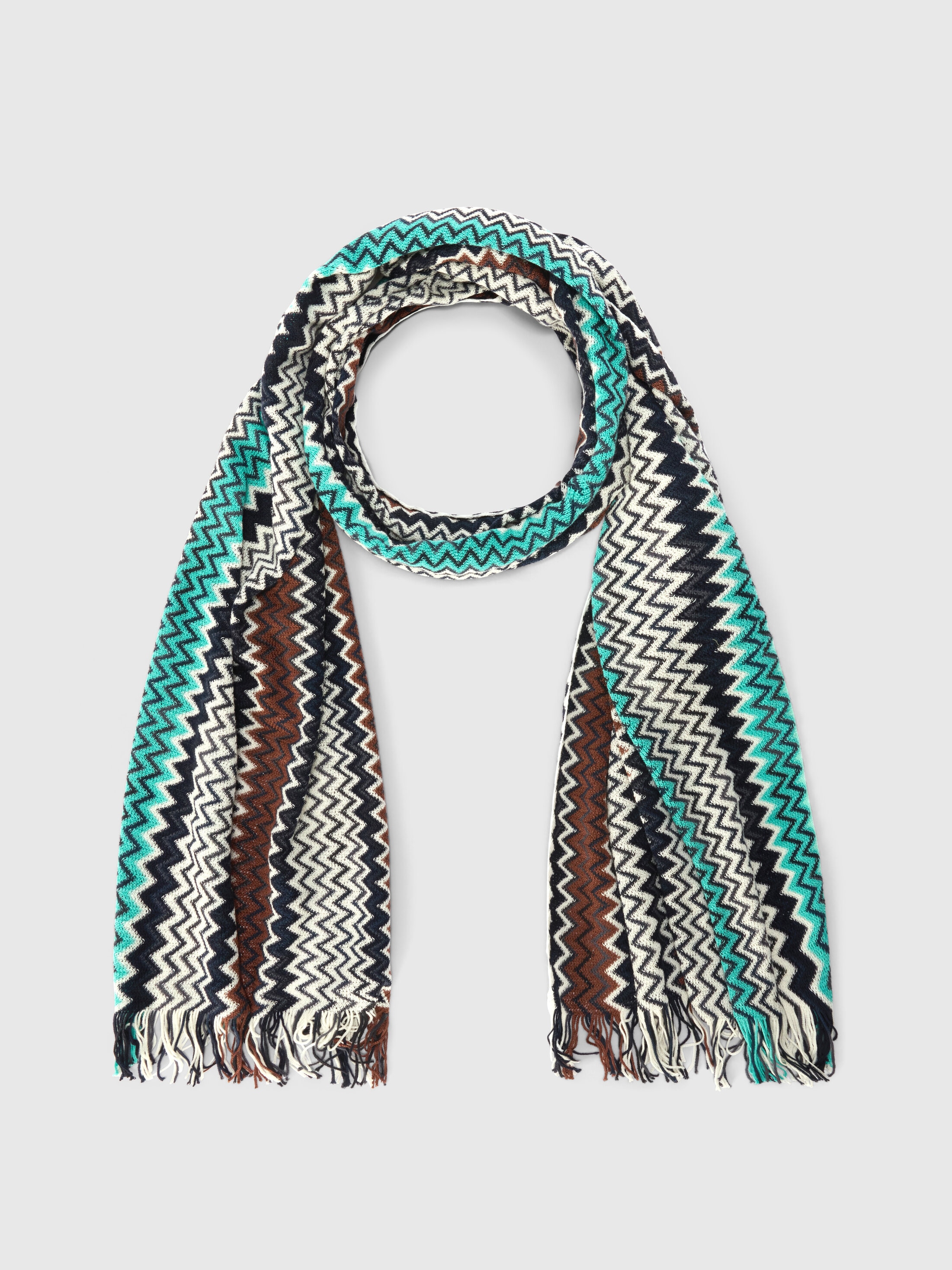 Missoni - charpe en coton motif zigzag avec franges Homme Multicolore Taille UNIC 110$