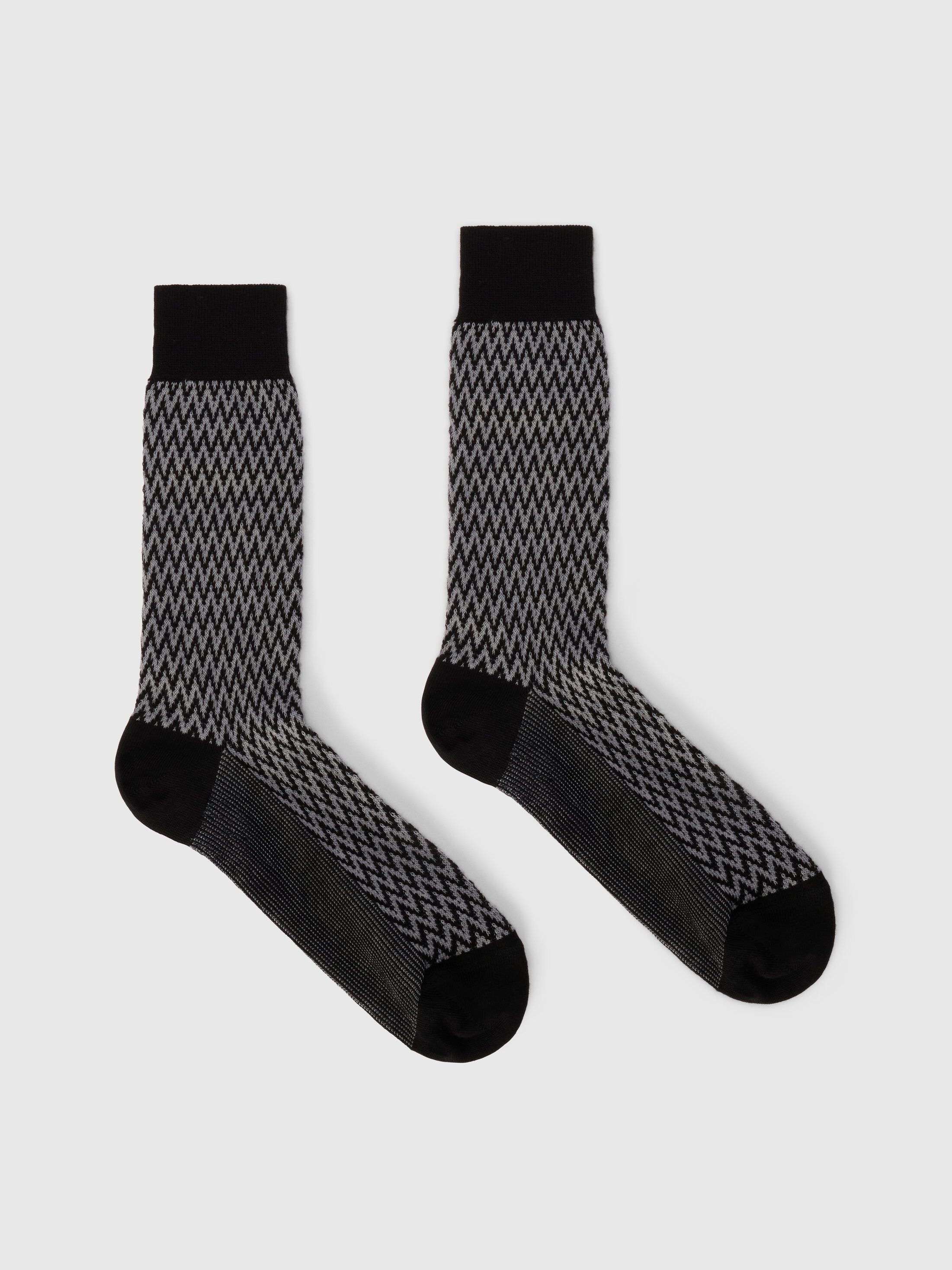 Missoni - Chaussettes mi-longues en mélange de coton à motif zigzag, Homme, Multicolore, Taille: S