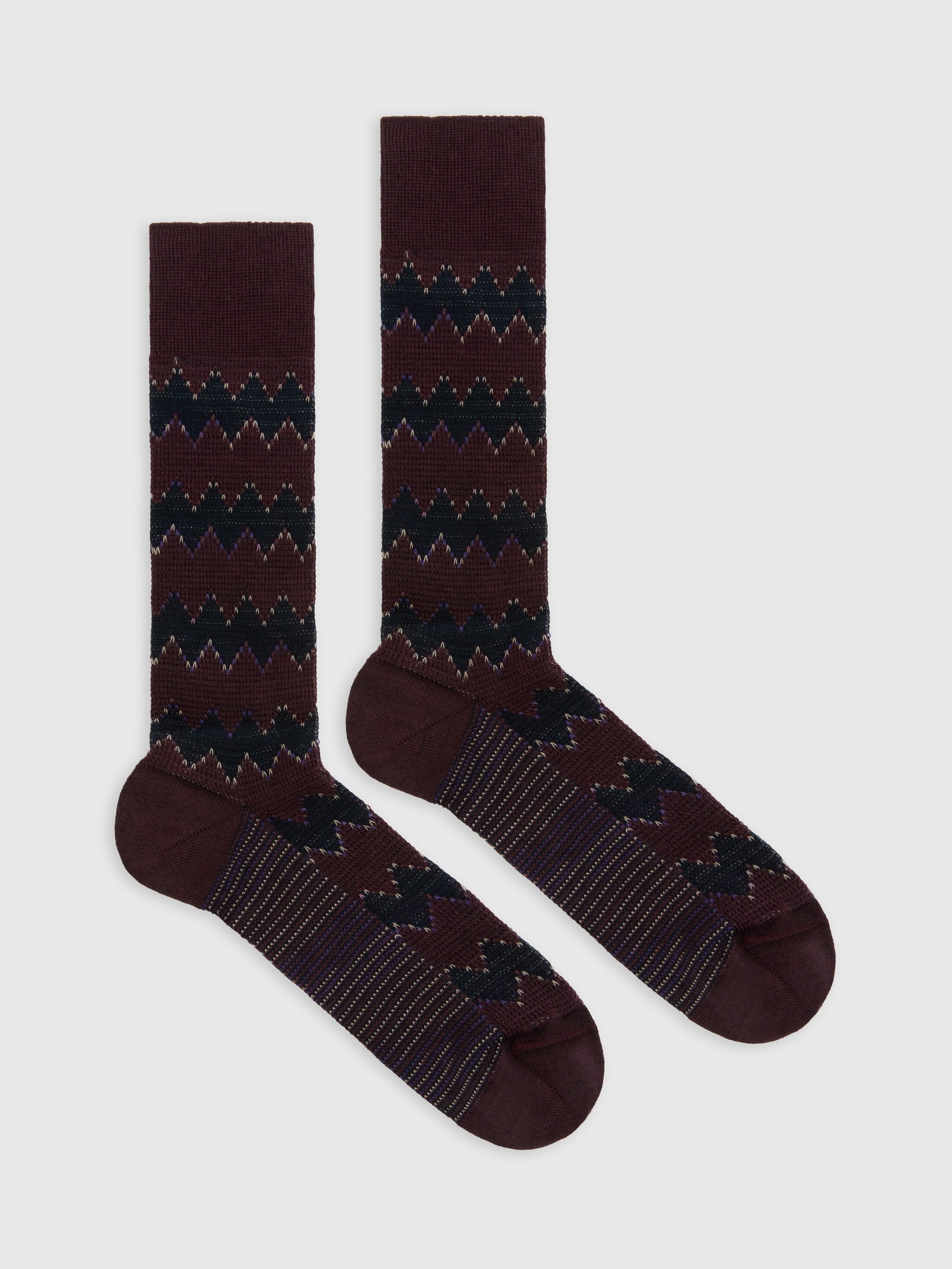 Missoni - Chaussettes courtes en laine et coton zig zag Homme Multicolore Taille M 50 €