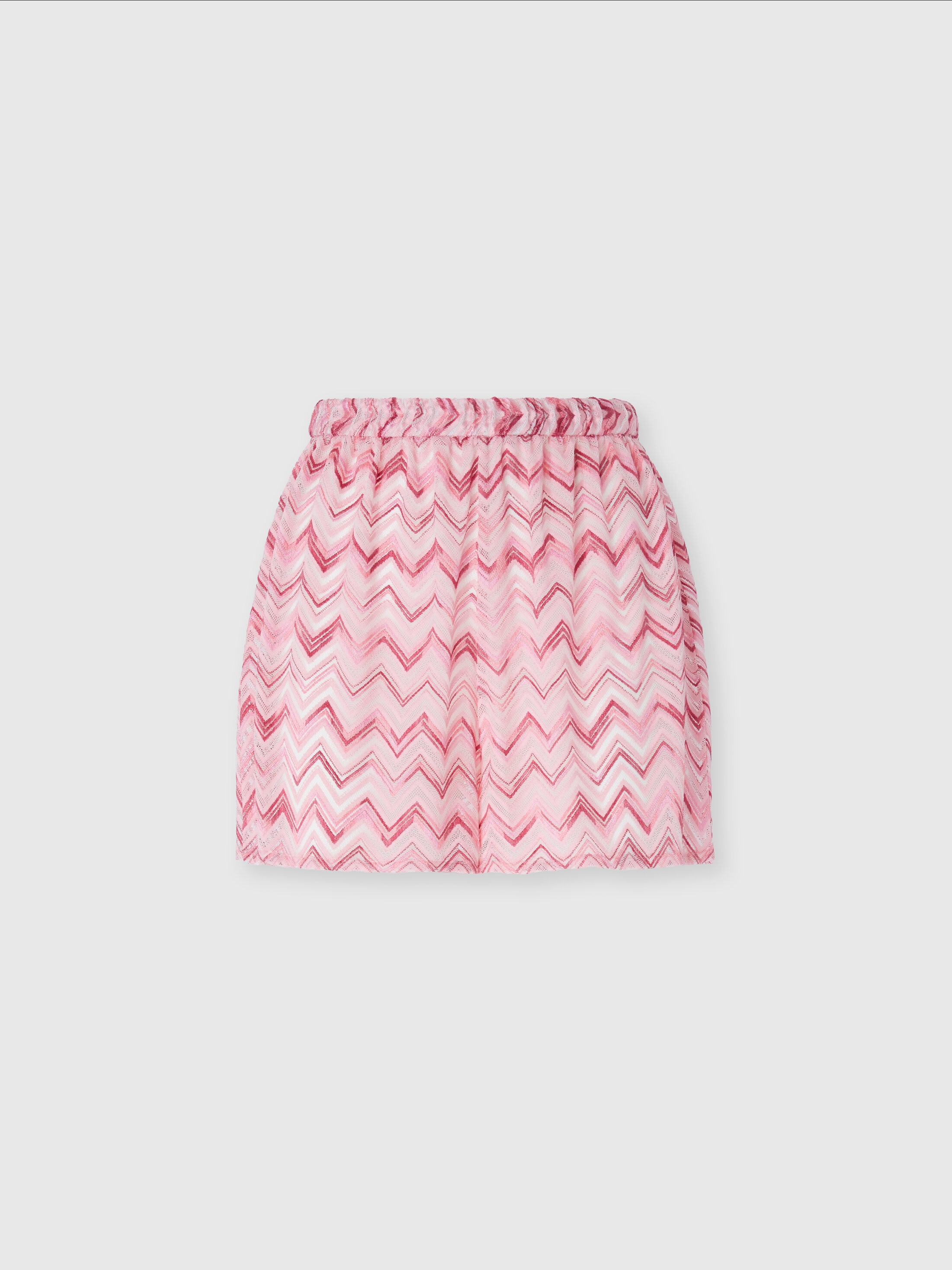 Missoni Zigzag Shorts In White,pink