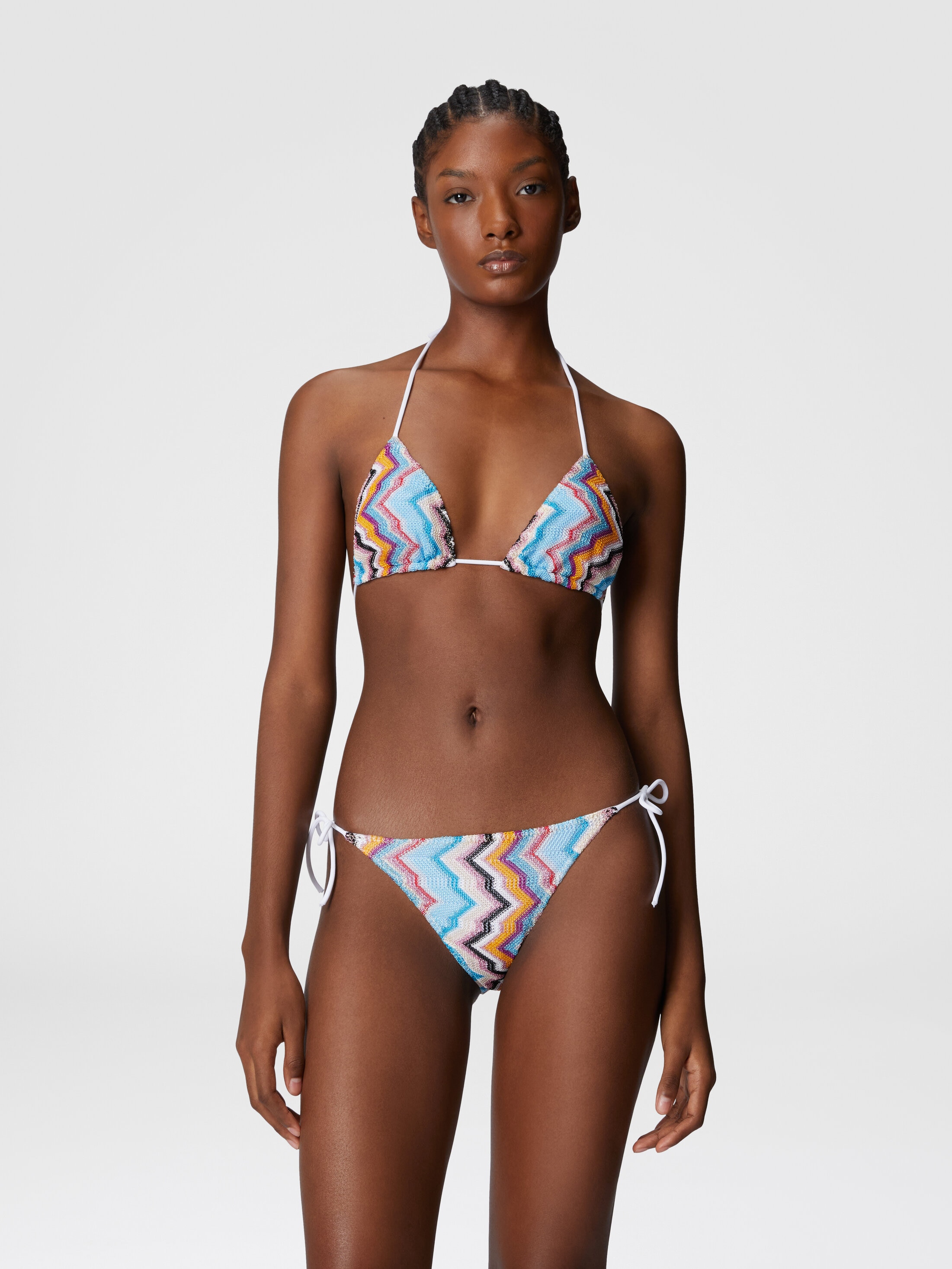 ビキニ MISSONI Rhinestone patterned bikini (MS25SP0HBR012W S507I) Bandeau trikini with double ties Multicoloured | Missoni