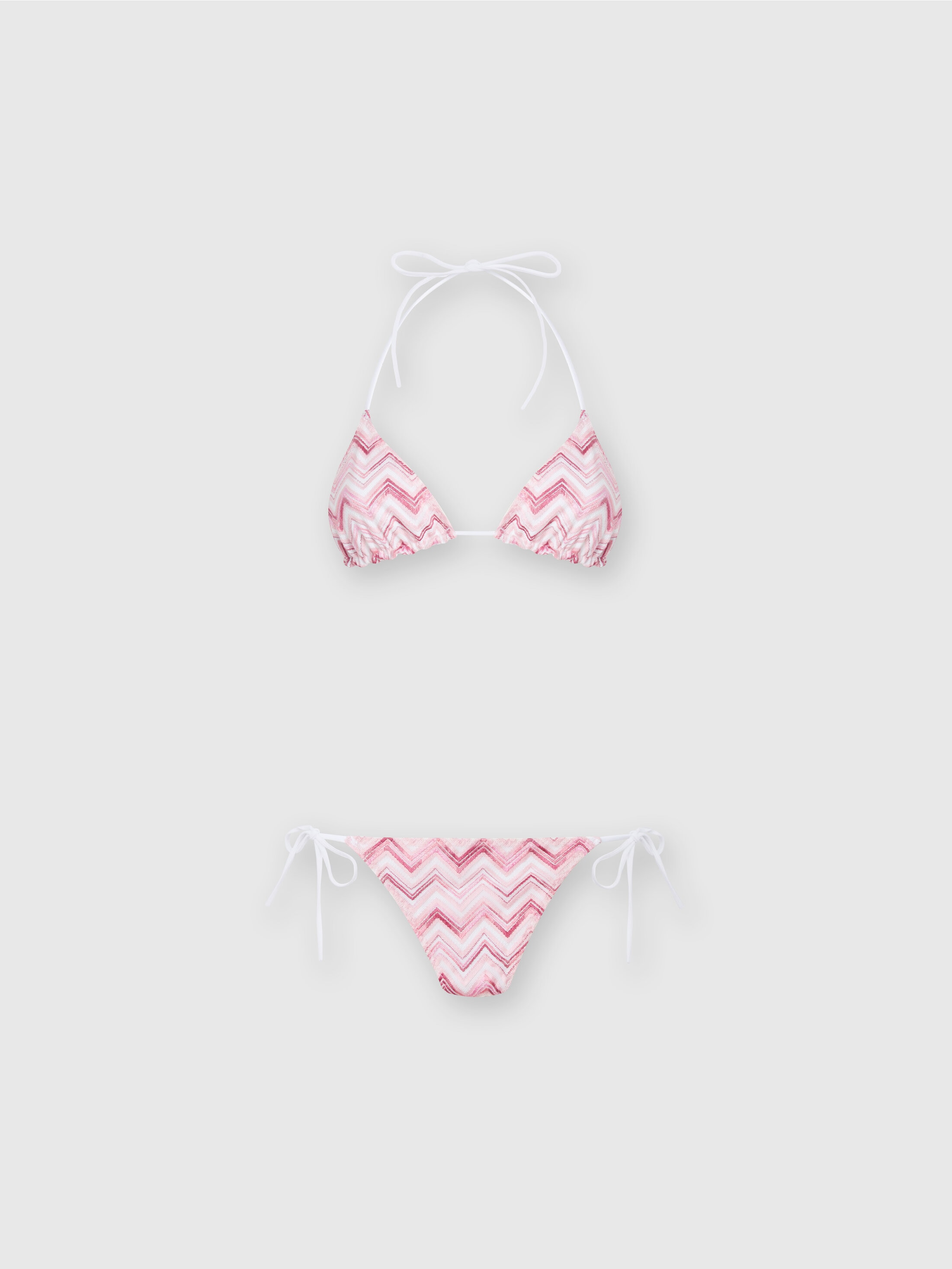 Missoni Zigzag-pattern Bikini In White,pink