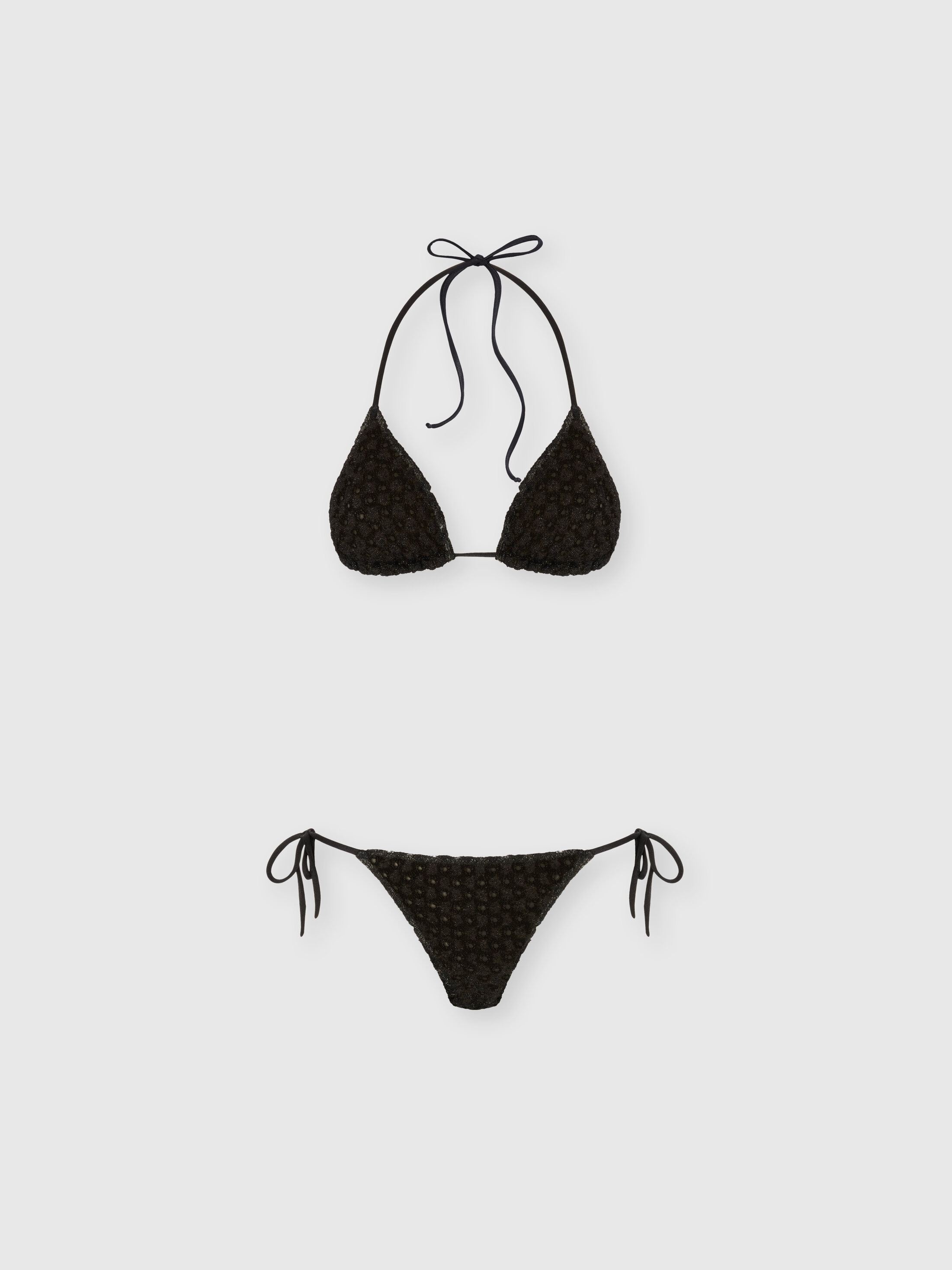 Missoni - Bikini triangle en viscose lam avec travail raschel Femme Noir Taille 44 390 €