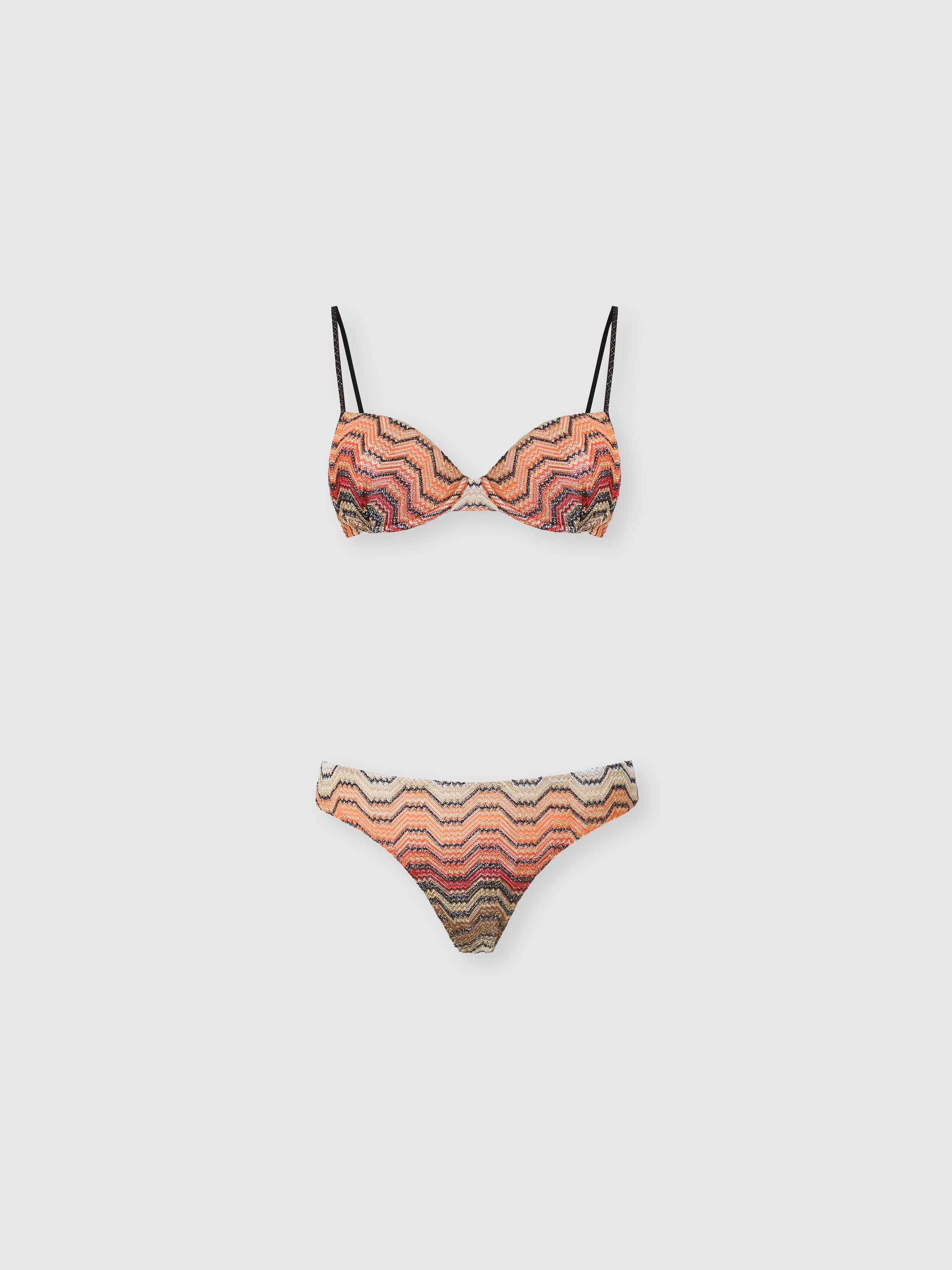 Missoni - Bikini balconnet en viscose lam avec motif zigzag effet pixel Femme Multicolore Taille 40 550 €