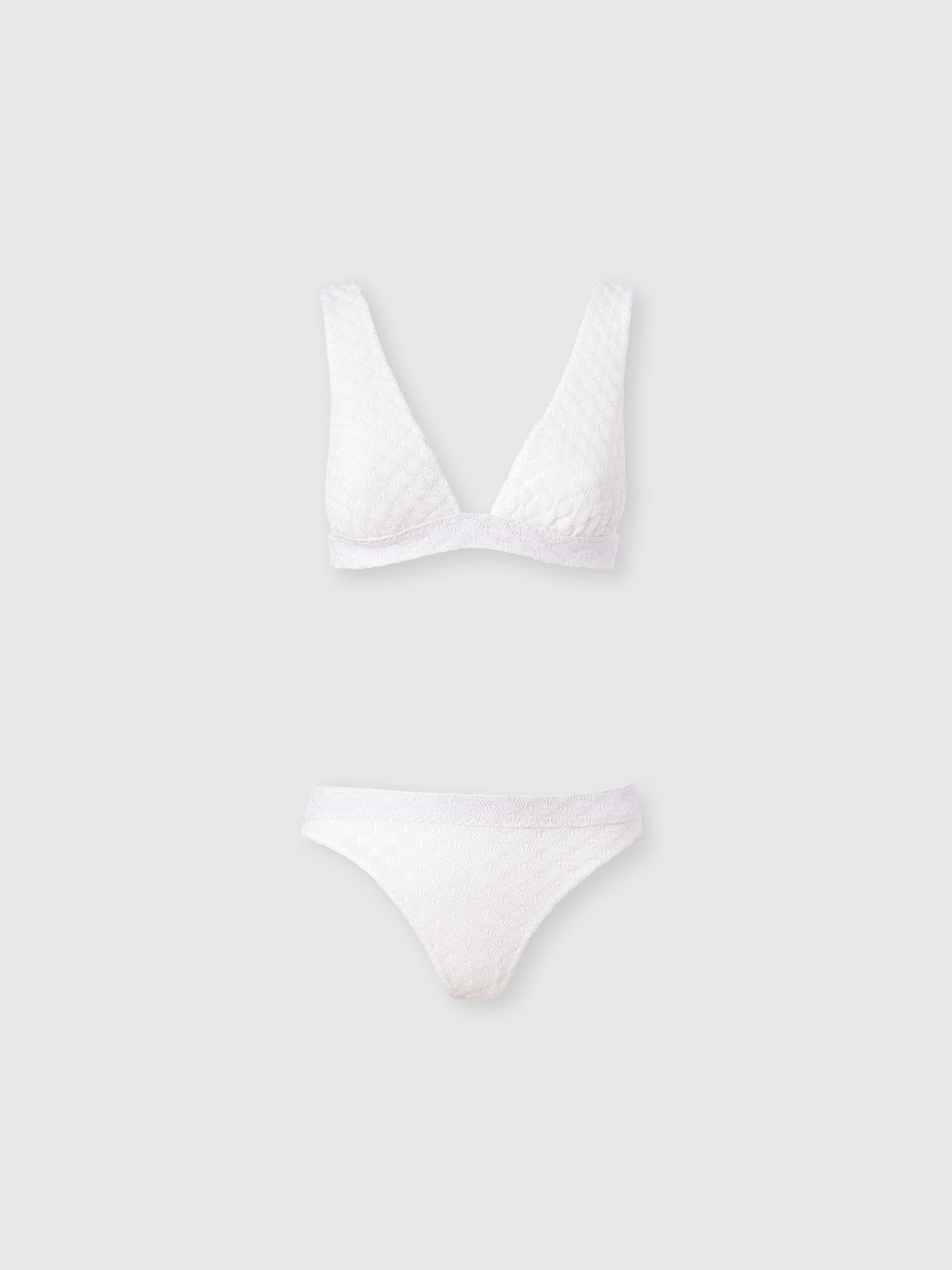 Missoni - Bikini bralette en viscose lam avec travail raschel Femme Blanc Taille 38 490 €