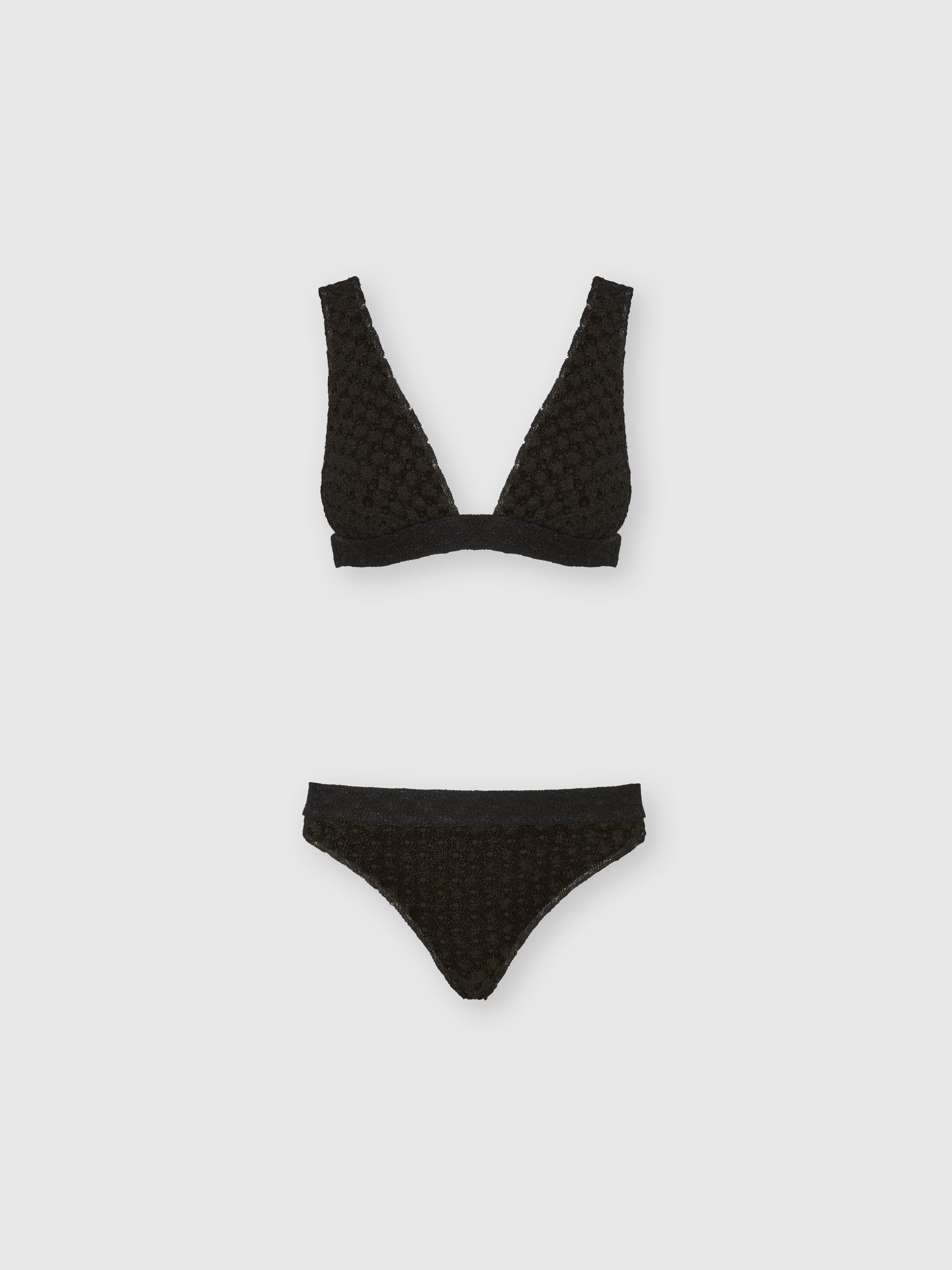 Missoni - Bikini bralette en viscose lam avec travail raschel Femme Noir Taille 44 490 €