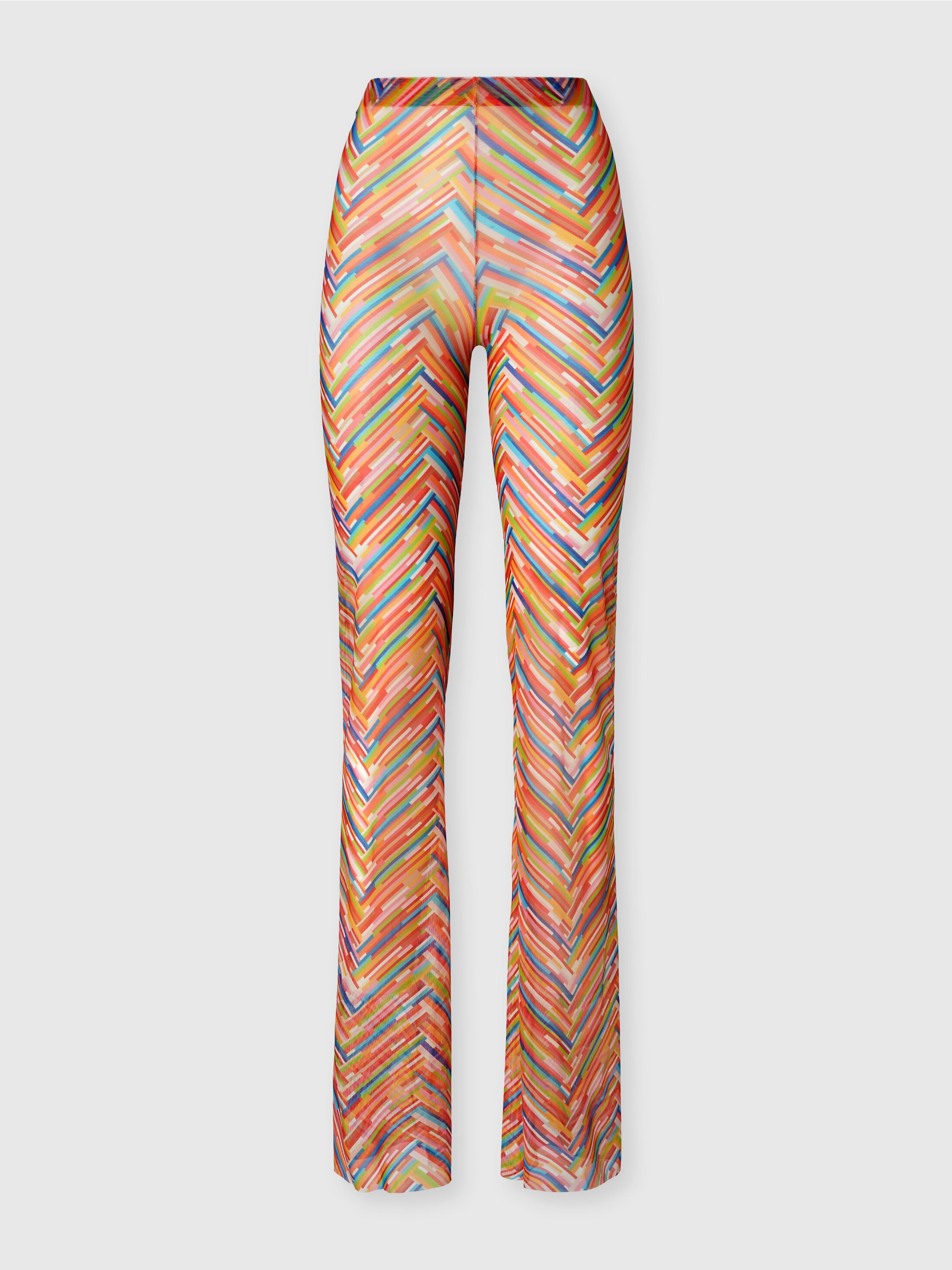 Missoni Straight Trousers In Printed Tulle In Multicoloured