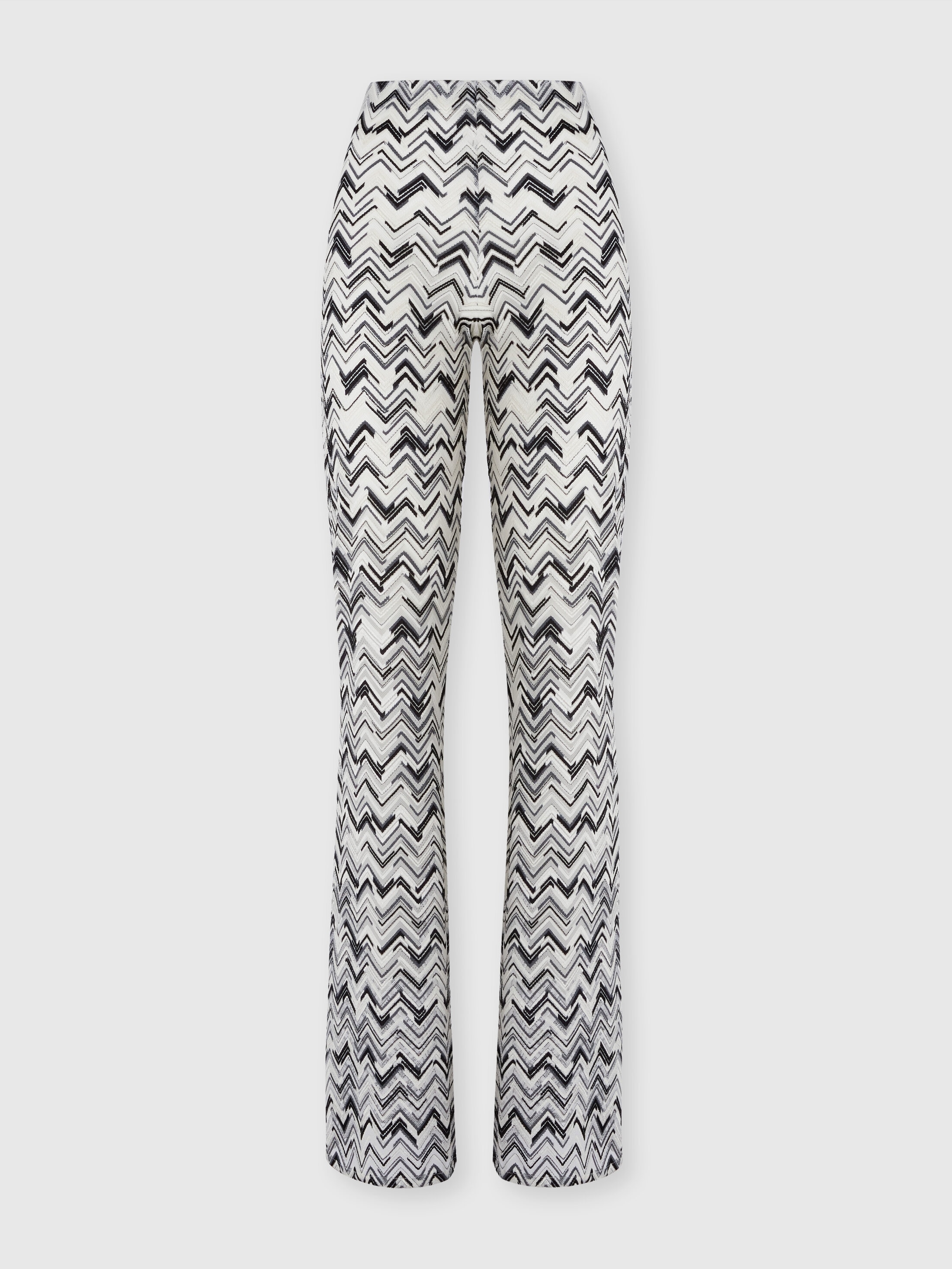 MISSONI FLARE TROUSERS IN SLUB ZIGZAG VISCOSE BLEND 