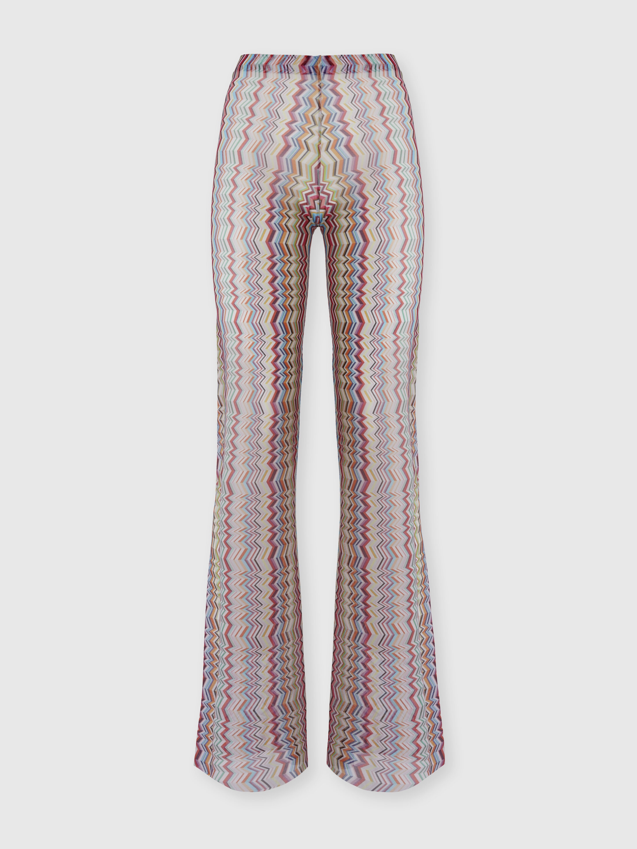 Missoni - Pantalon évasé en tulle imprimé zigzag, Femme, Multicolore, Taille: 40
