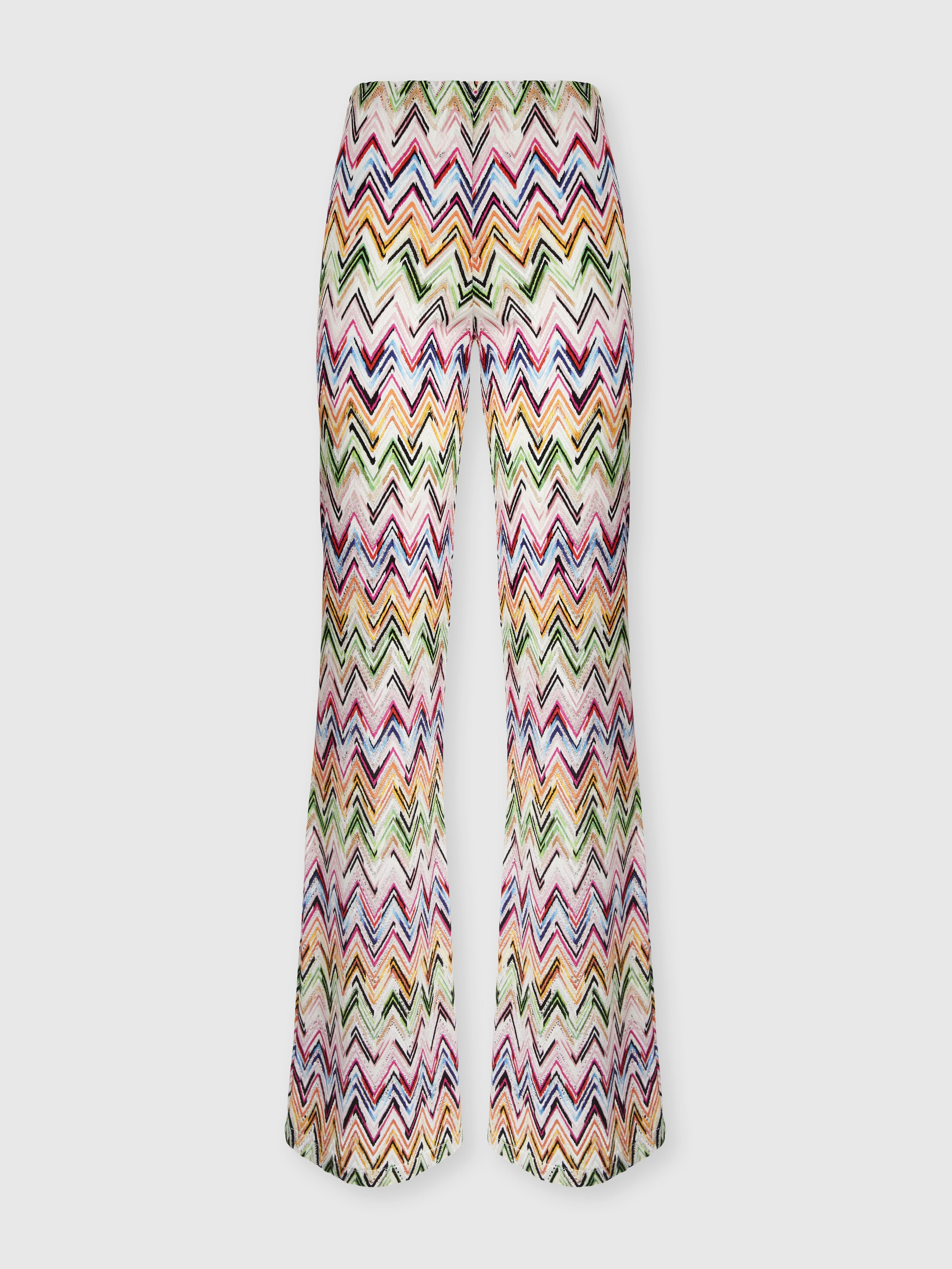 Missoni Donna Multicolore - Pantaloni Flare In Viscosa Stretch Motivo Pizzo Con Zig Zag, Taglia: 46