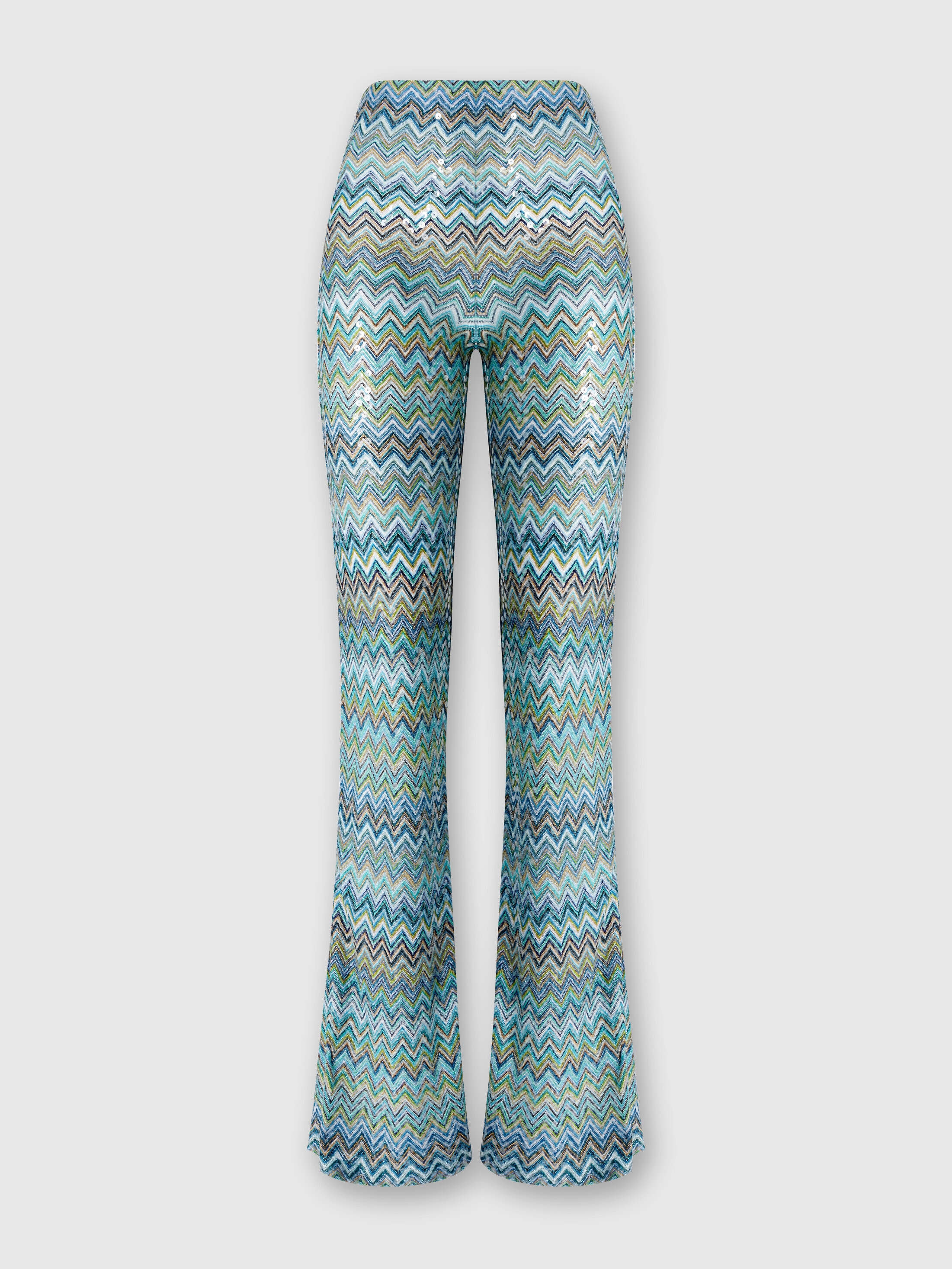 Missoni Schlaghose Aus Zick-zack-lamé-viskose Mit Pailletten Und Fransen In Multicoloured