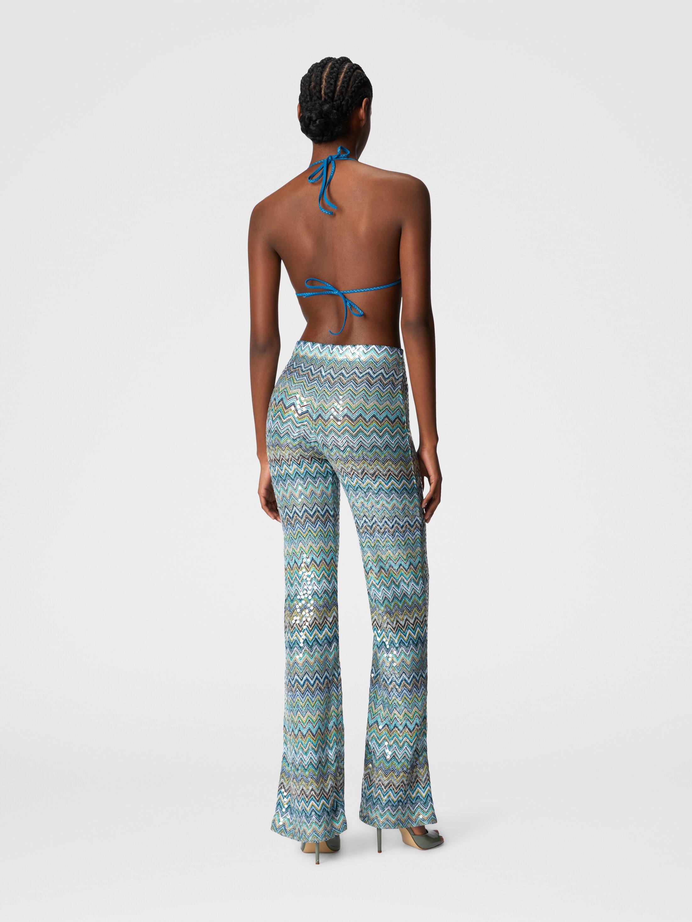 パンツ MISSONI SS25 (MC23SI00 BR0100SM9L0) Classic trousers with lamé serrated zig zag pattern