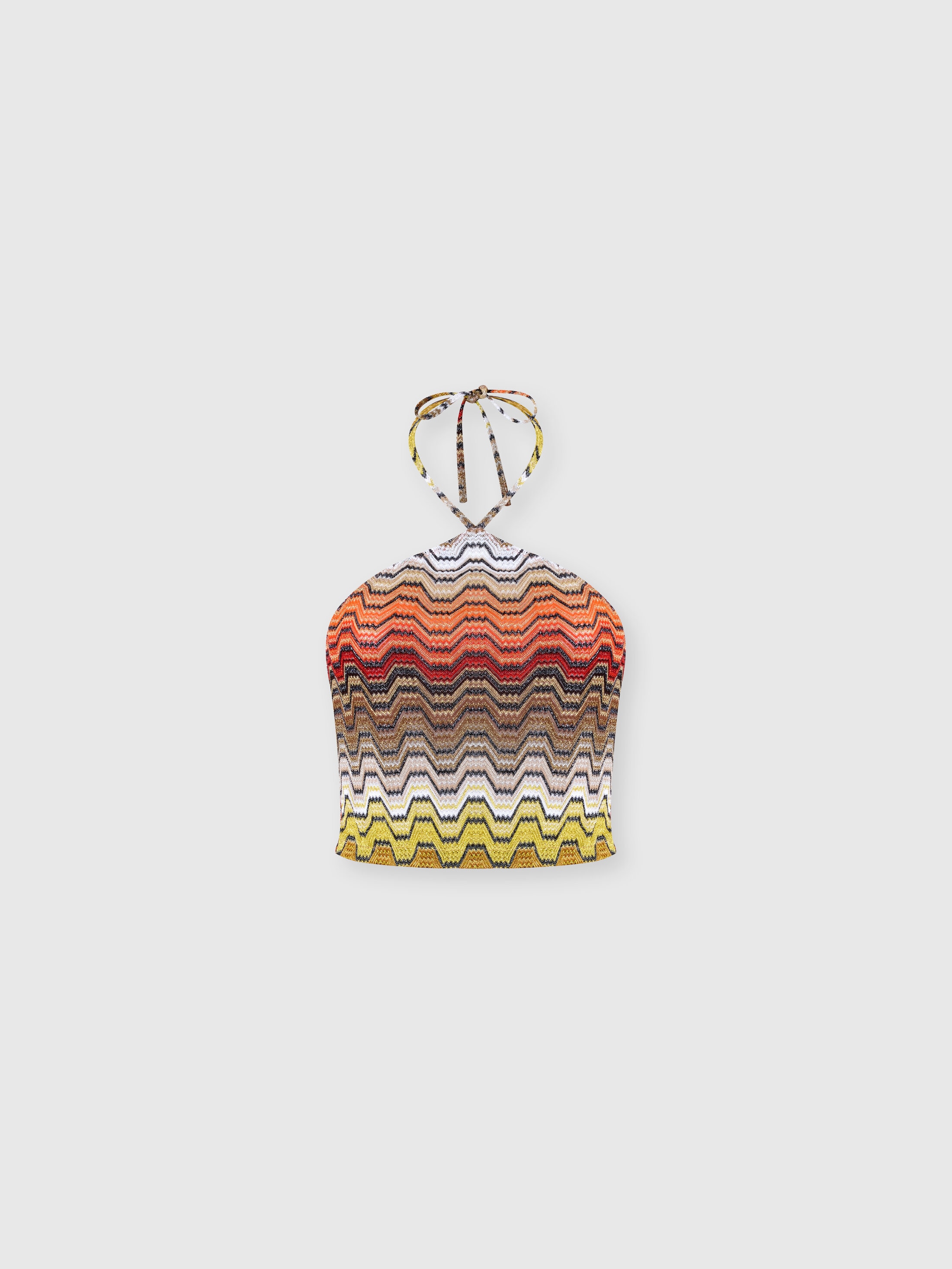 Missoni Donna Multicolore - Top In Viscosa Lamé Con Scollatura All'americana, Taglia: 42