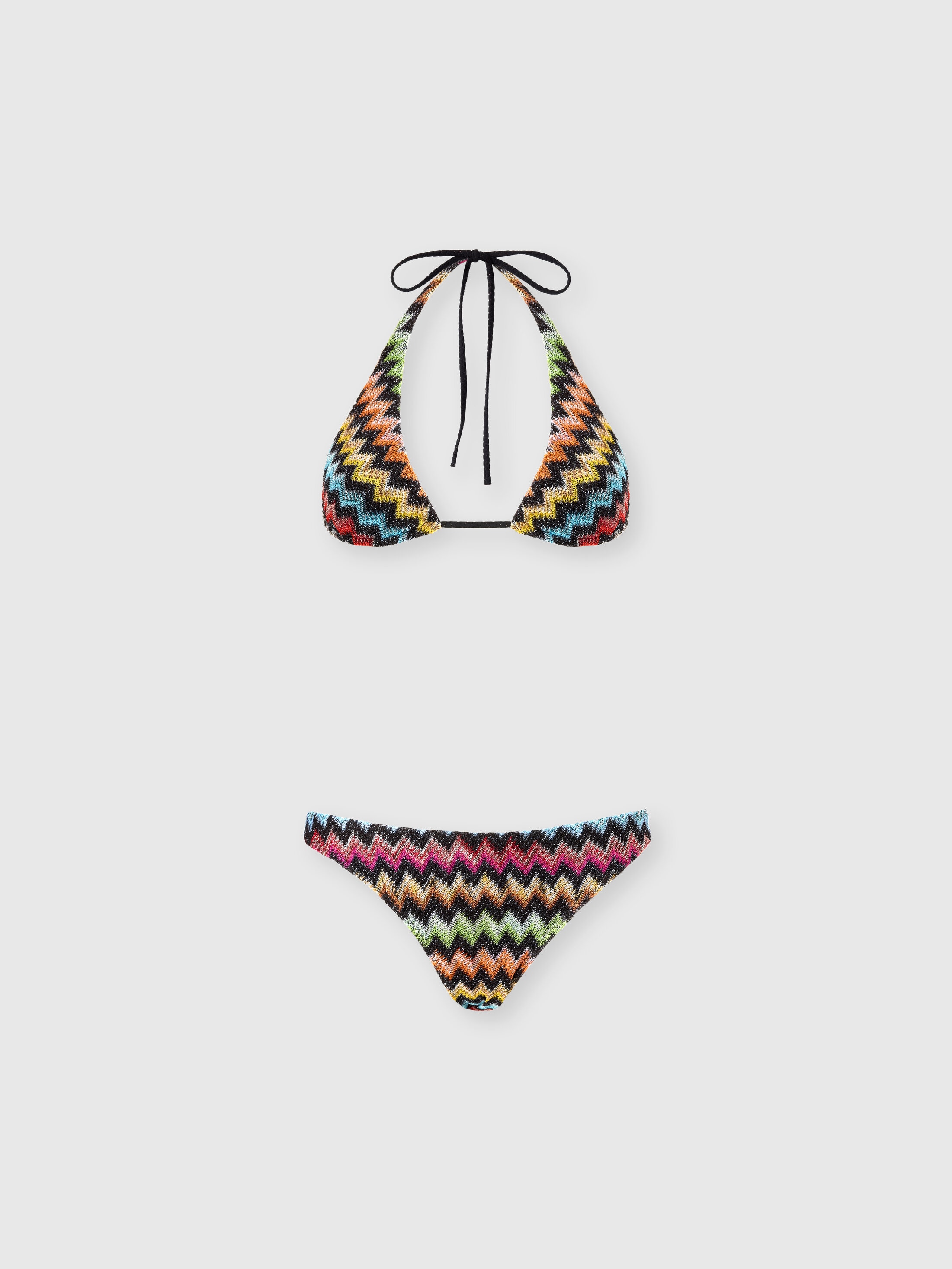 Missoni - Bikini en viscose lam micro motif zigzag Femme Noir Multicolore Taille 46 420 €