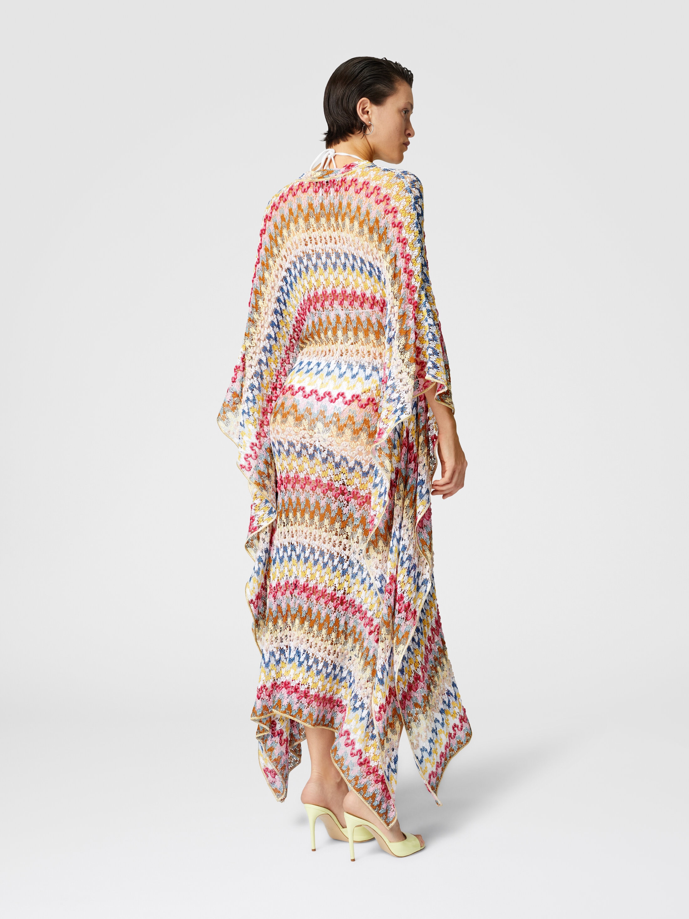 Long kaftan in lamé viscose lace Multicoloured | Missoni