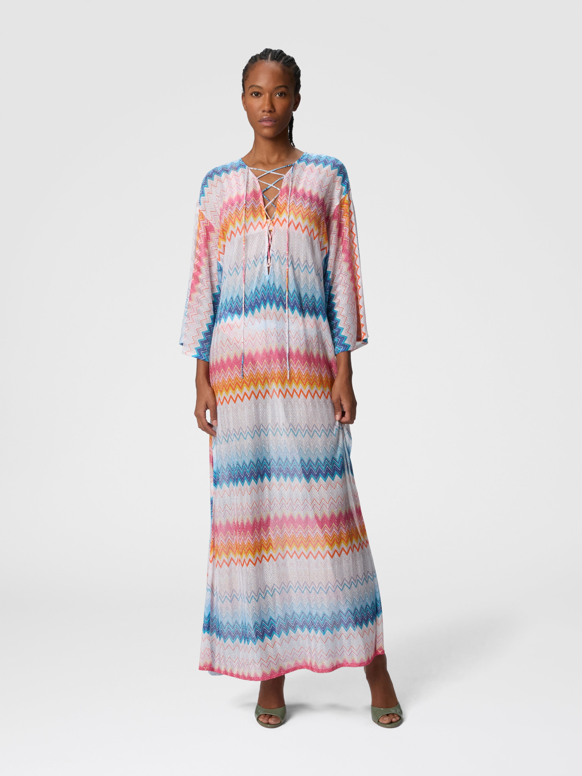 Long cover-up in zigzag lamé viscose blend Multicoloured | Missoni
