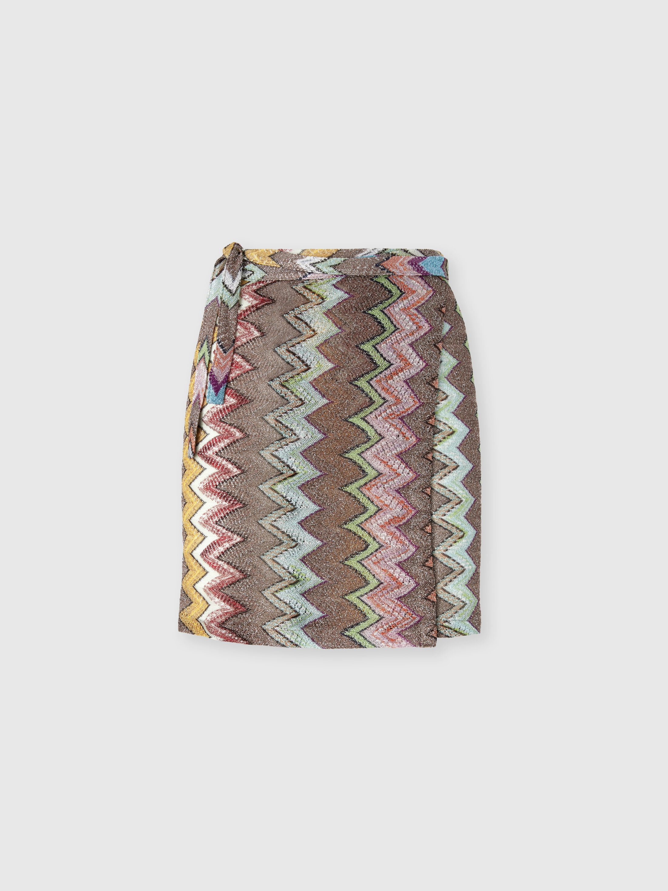 Missoni - Mini-jupe paro en viscose lam grand motif zigzag Femme Noir Multicolore Taille XS 520 €