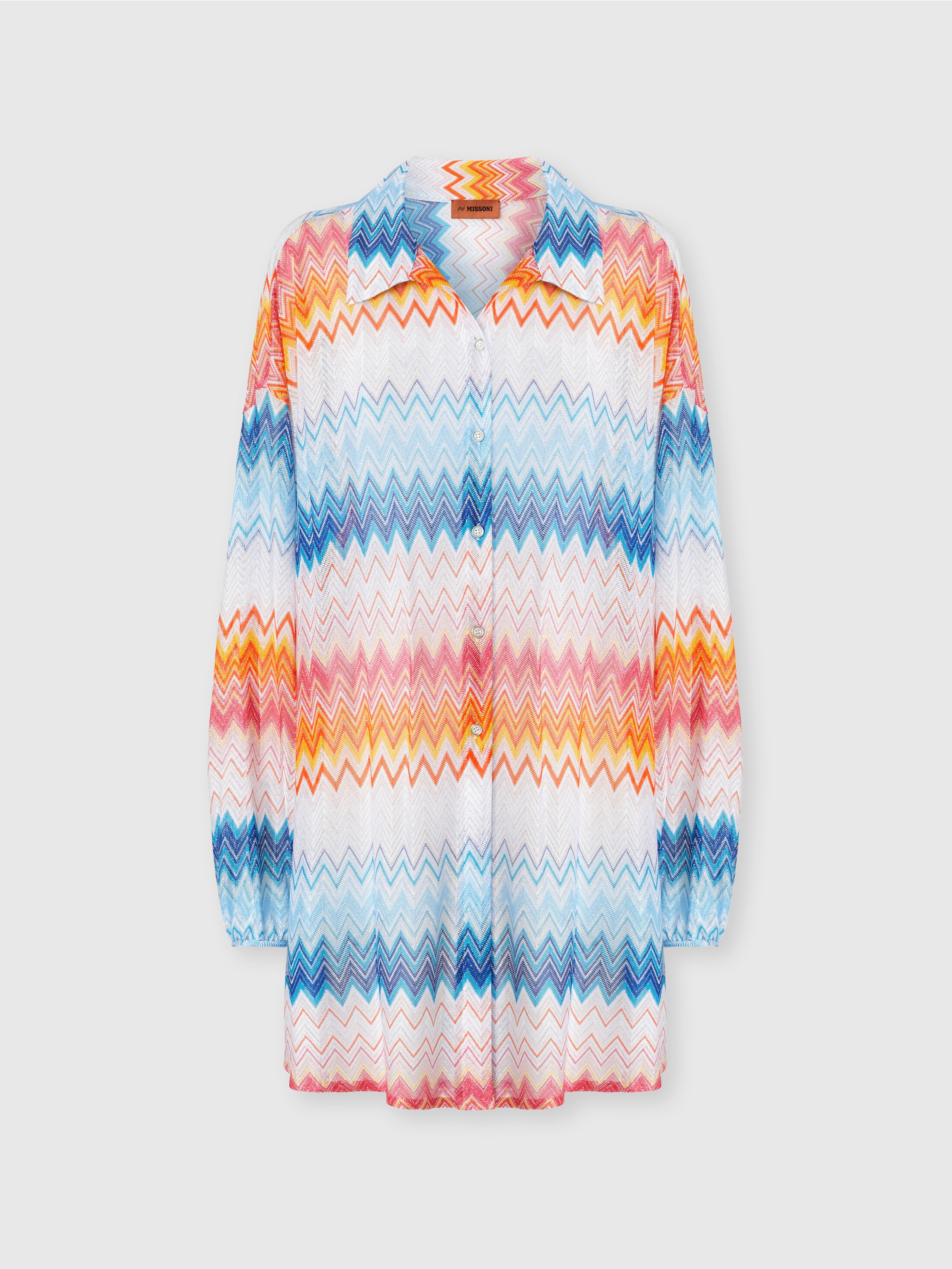 Missoni Oversize-hemd Aus Zick-zack-lamé-viskosemischung In Multicoloured