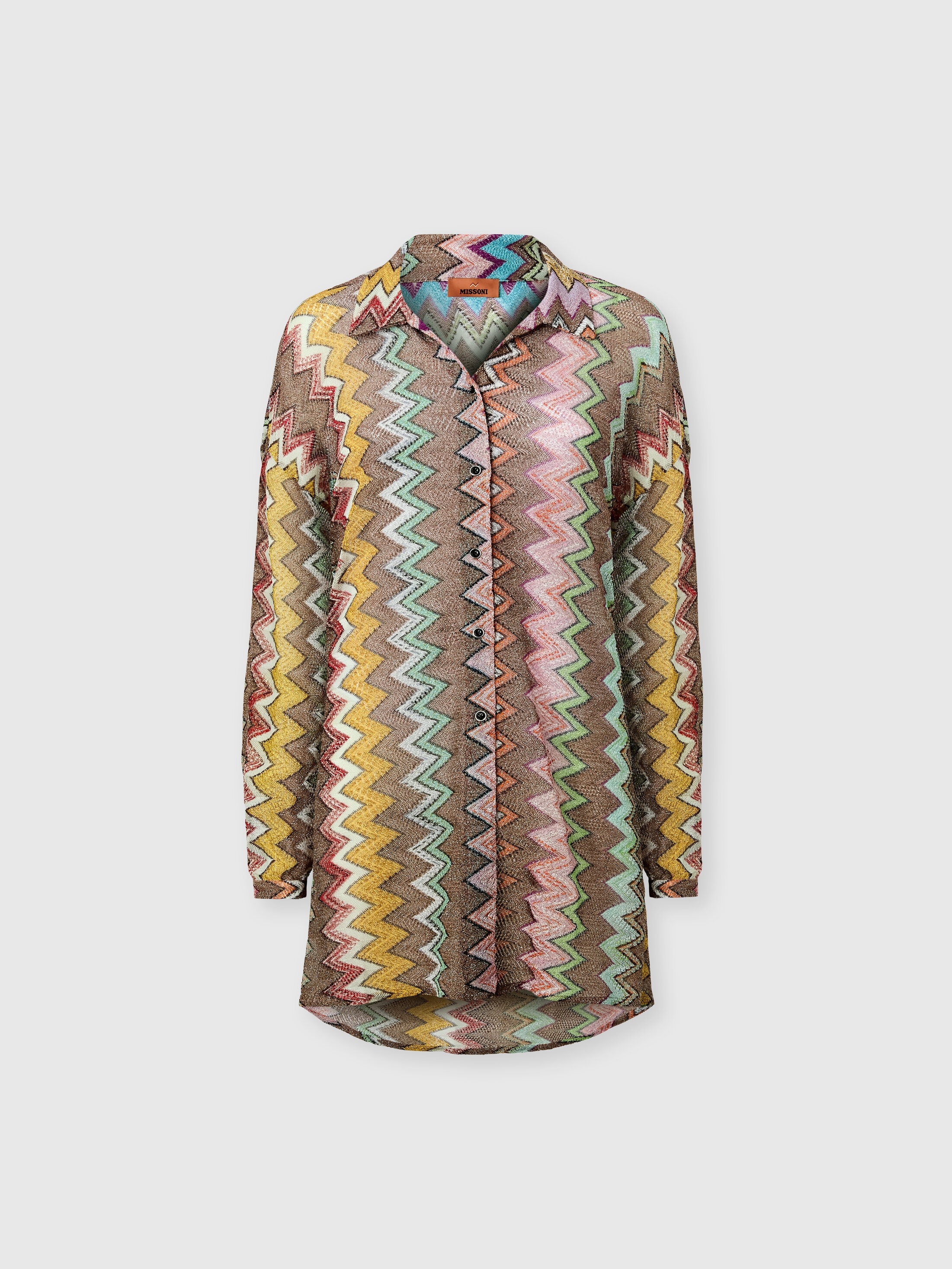 Missoni Donna Nero,Multicolore - Blusa In Viscosa Lamé Con Macro Zig Zag, Nero & Multicolore, Taglia: M
