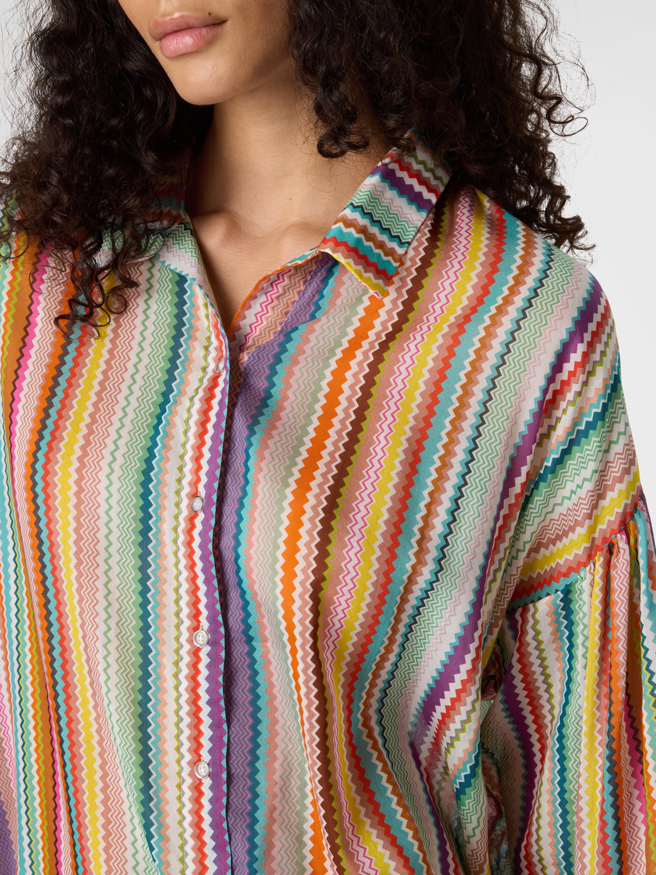 Shirt in cotton and silk with zigzag pattern Multicoloured | Missoni