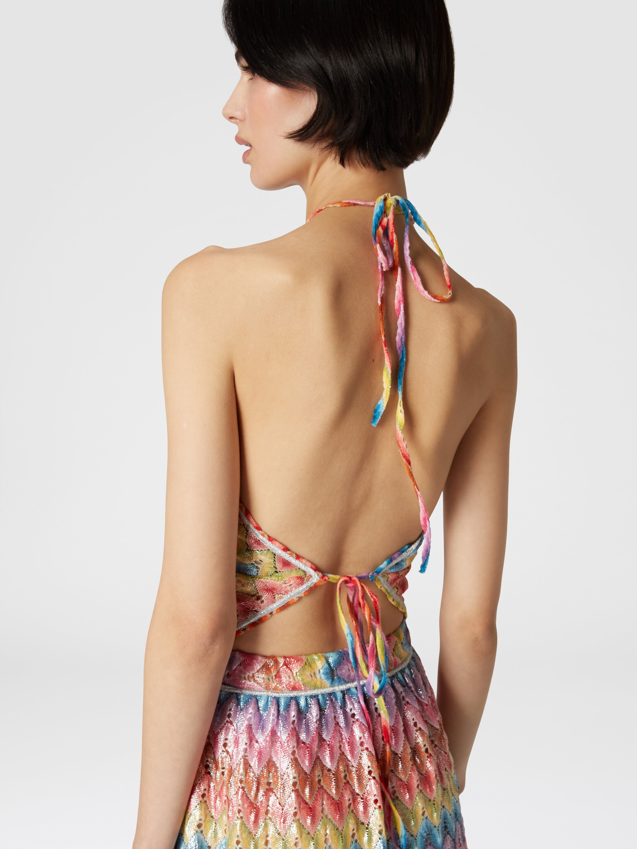 Coated cotton-blend lace handkerchief top Multicoloured | Missoni