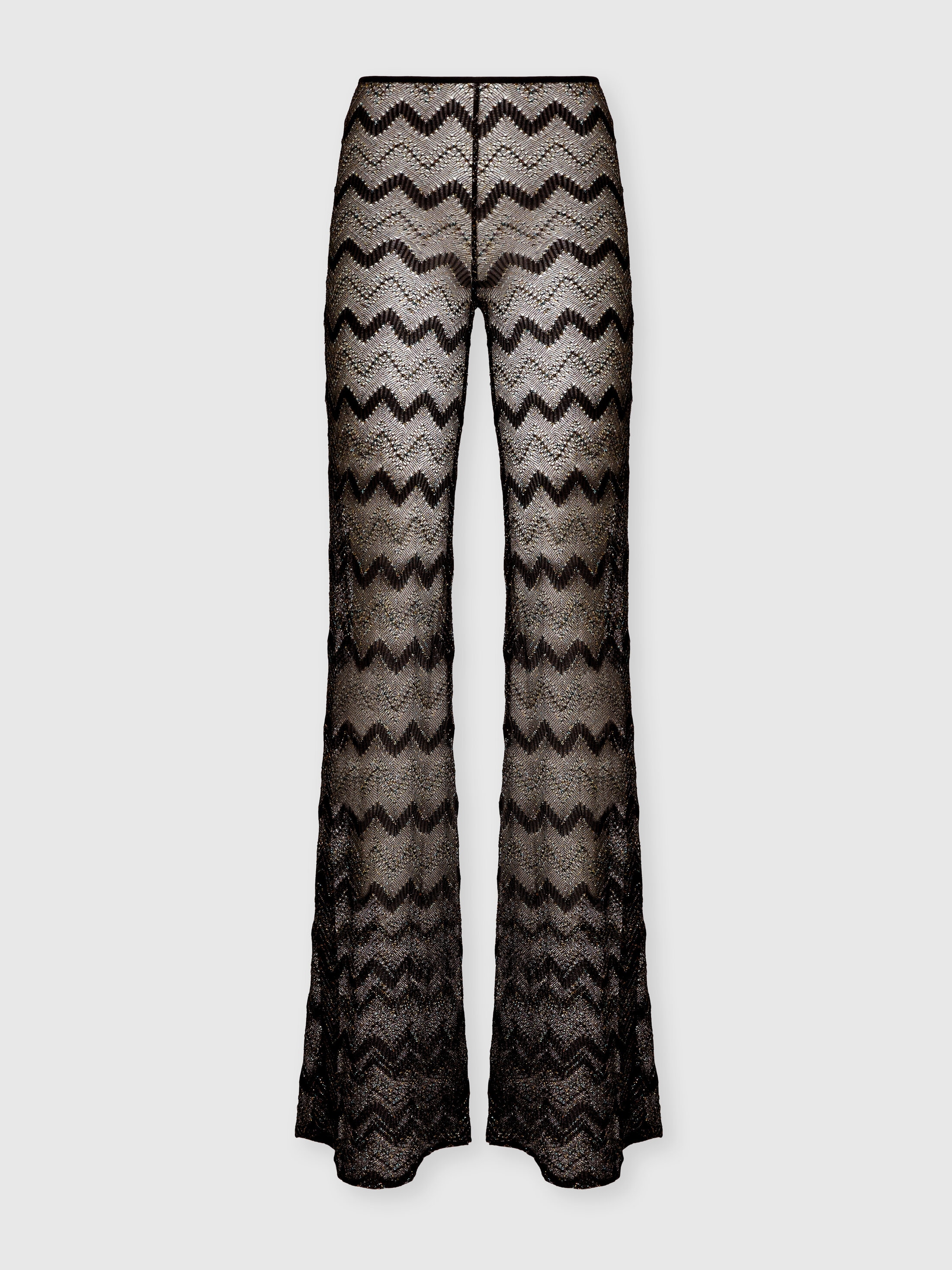 Missoni Ausgestellte Cover-up-hose Aus Zick-zack-lamé-viskose In Black,lamé