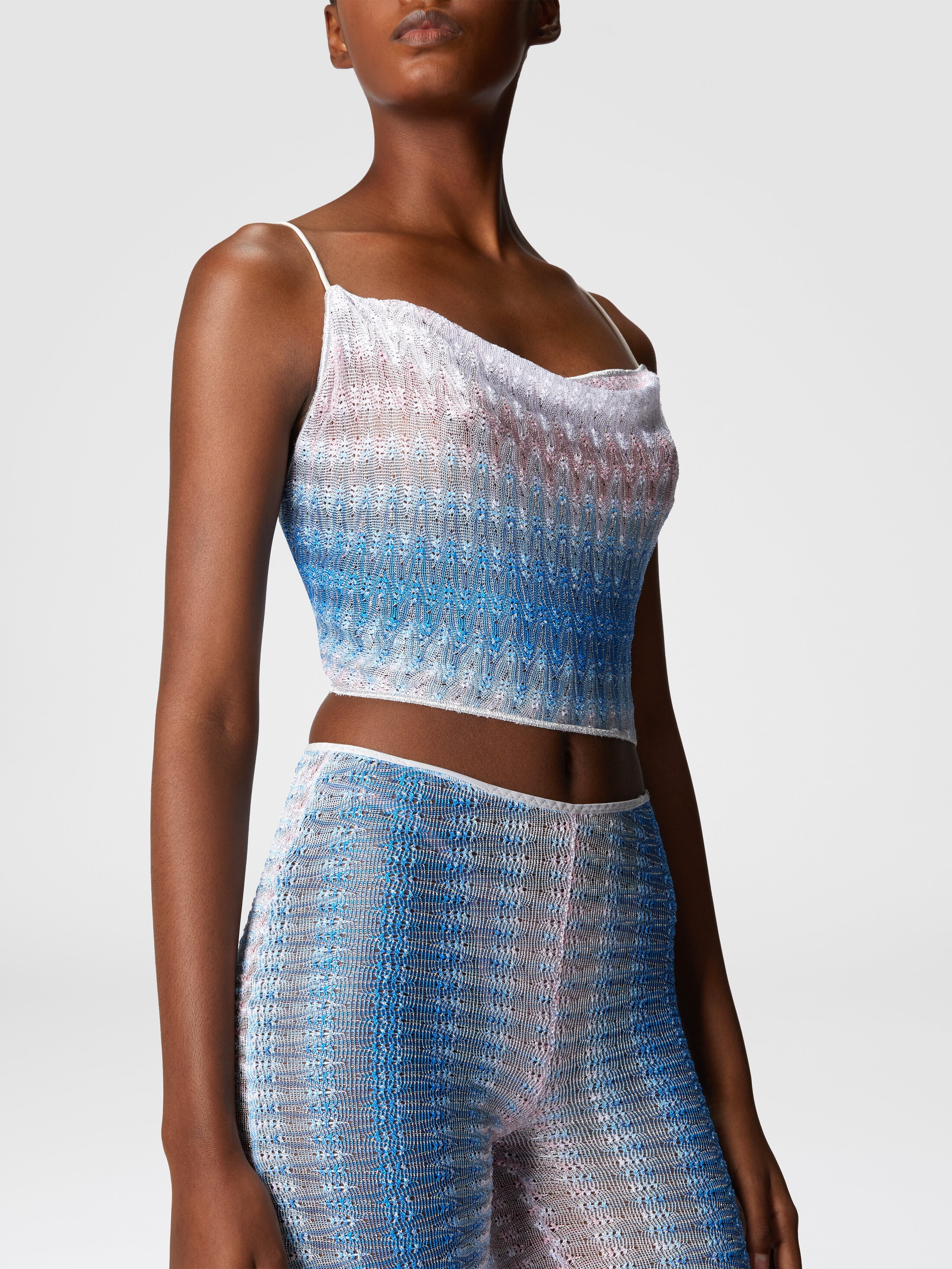 Scarf design top Blue & Pink | Missoni