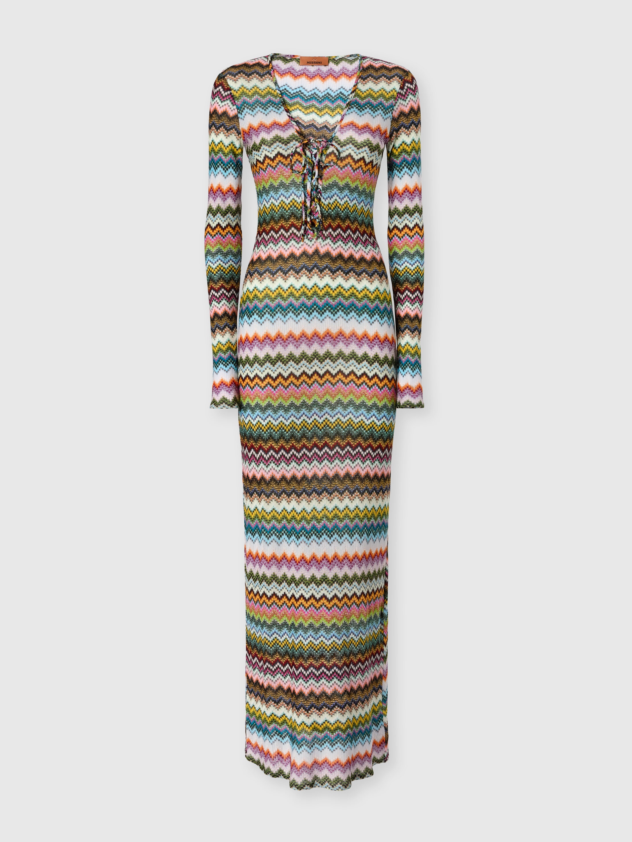Missoni - Long caftan de plage en viscose lam motif zigzag effet pixel Femme Noir Multicolore Taille 44 950 €