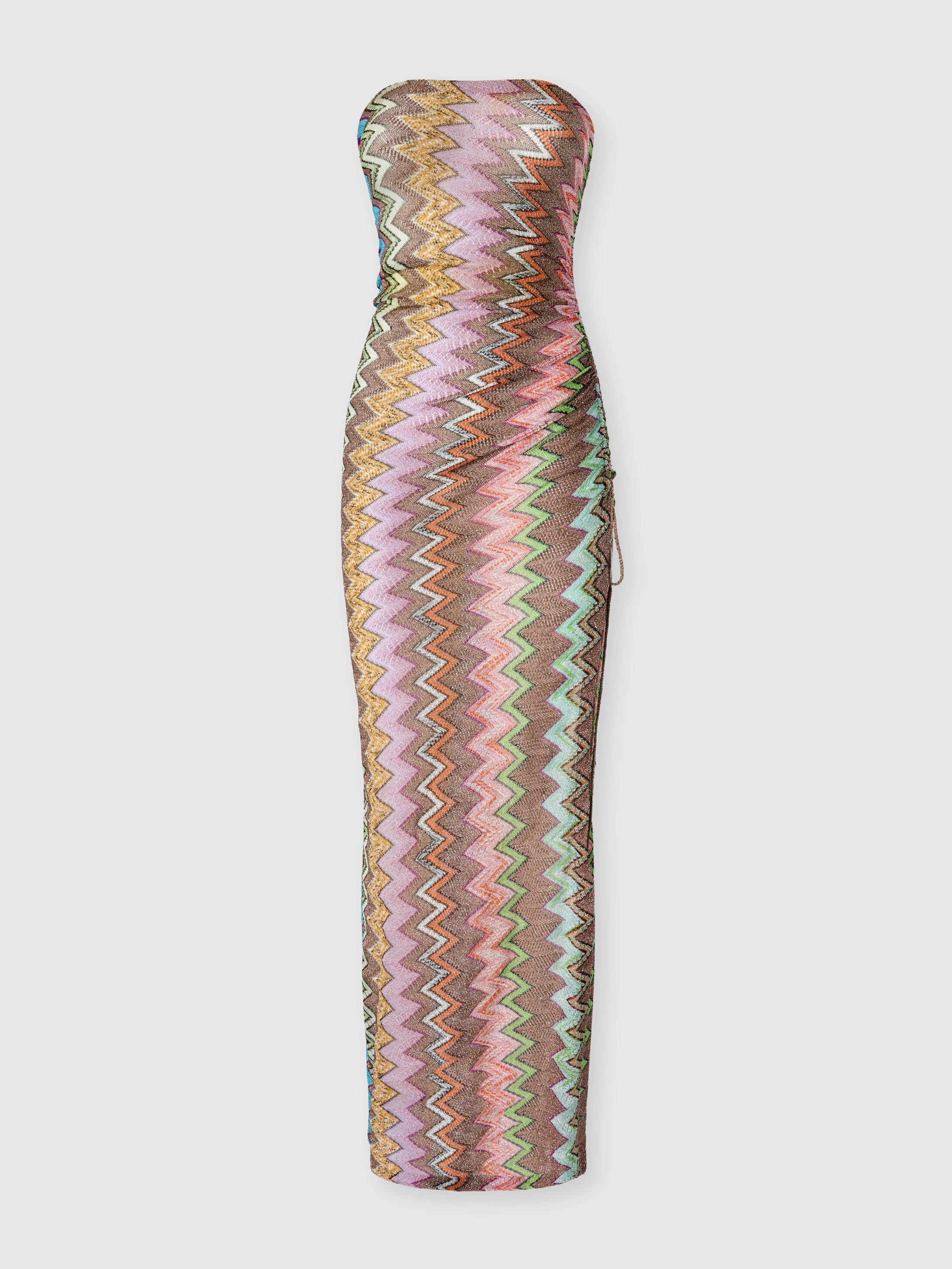 Missoni Donna Nero,Multicolore - Copricostume Lungo In Viscosa Lamé Con Macro Zig Zag, Nero & Multicolore, Taglia: 40