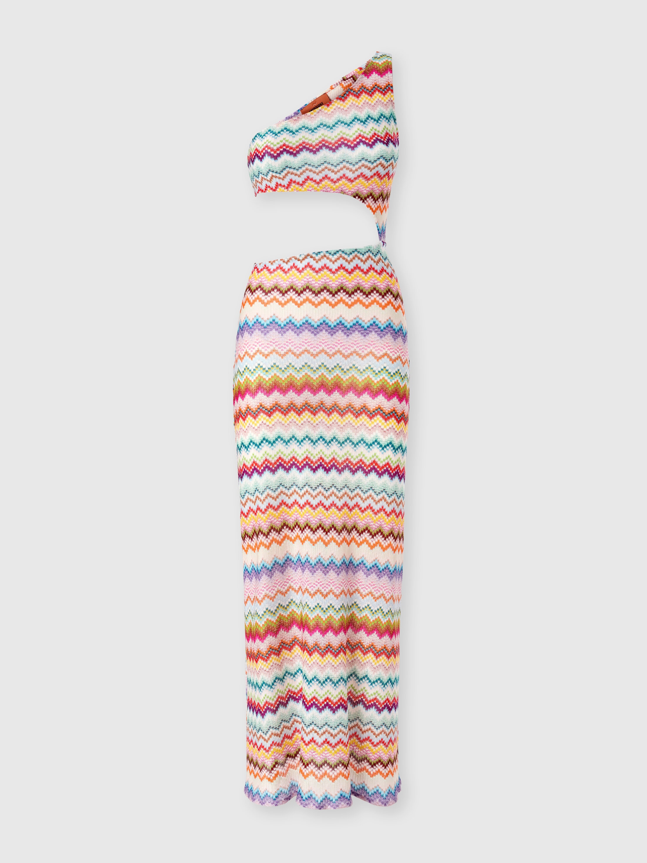 Missoni - Caftan asymtrique en viscose lam motif zigzag effet pixel Femme Multicolore Taille 40 890 €