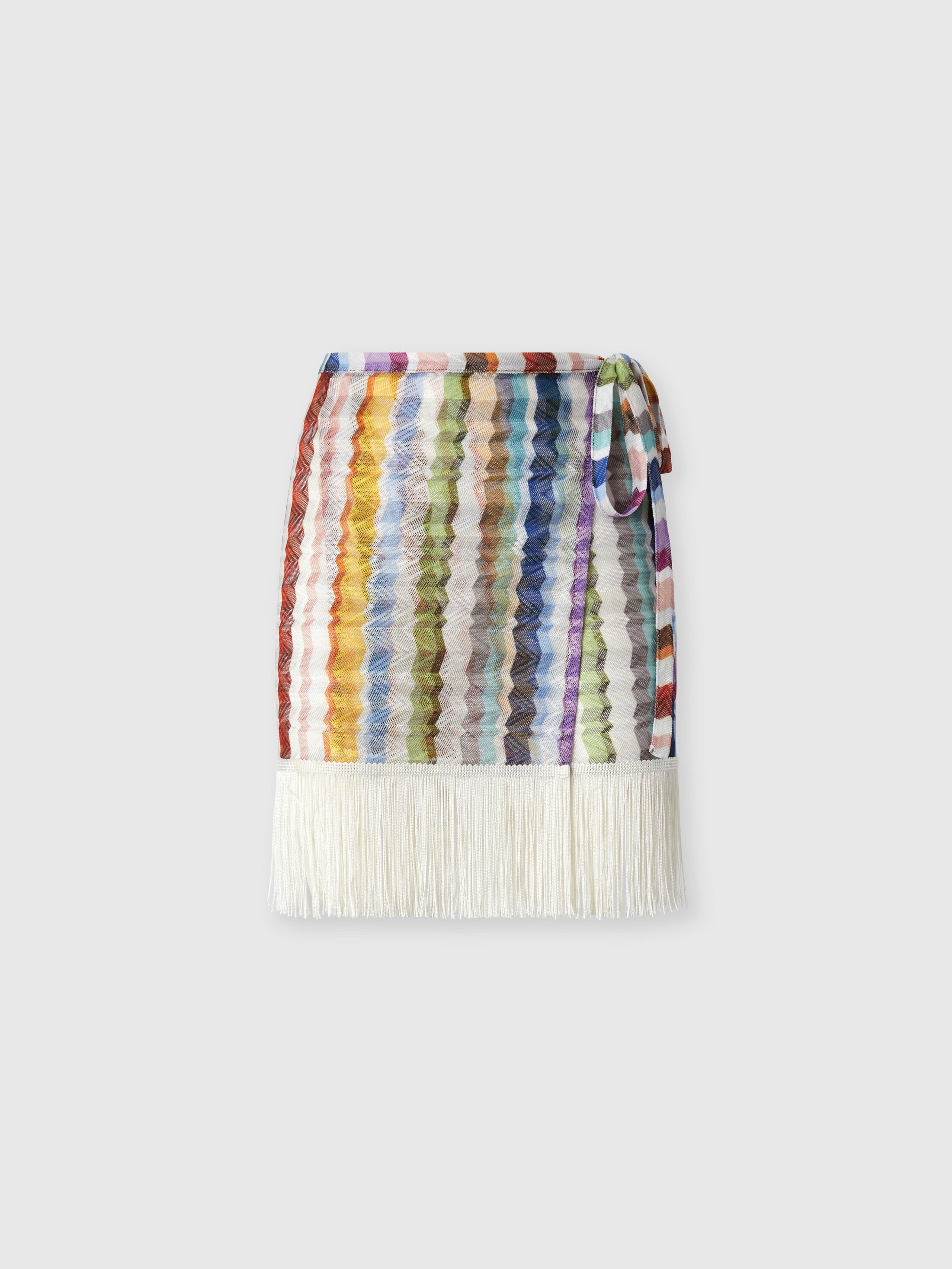 Missoni - Mini-jupe portefeuille avec franges Femme Multicolore Taille 42 520 €